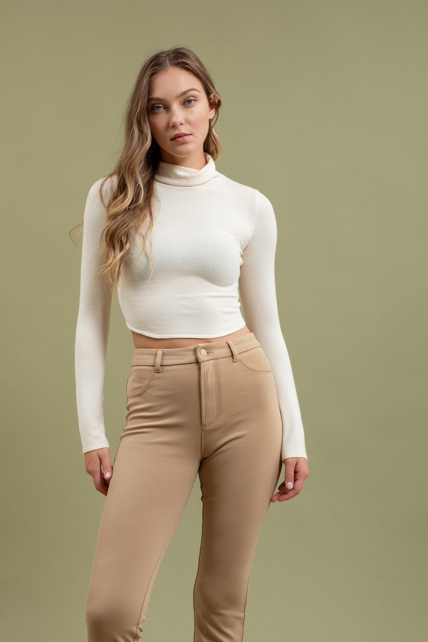 High Waist Straight Leg Cropped Pants