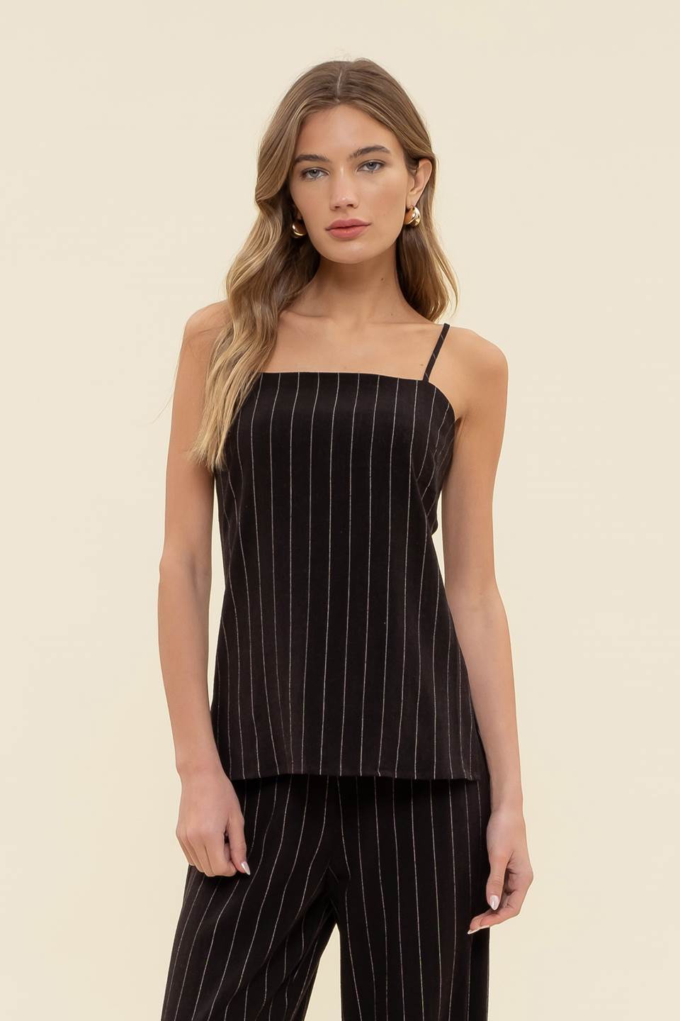 Pinstripe Linen Cami Top