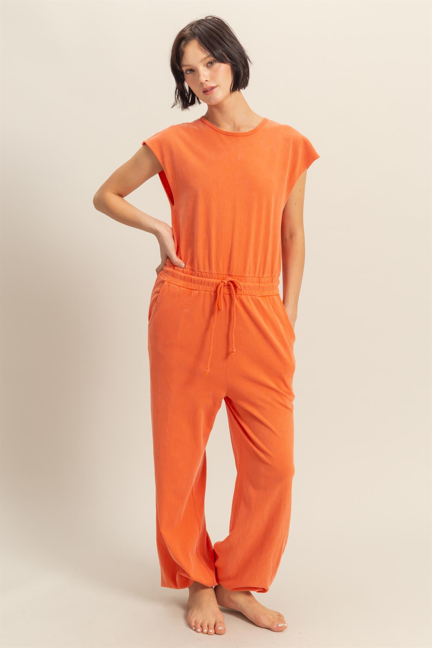 Short Sleeve Casual Jumpsuit