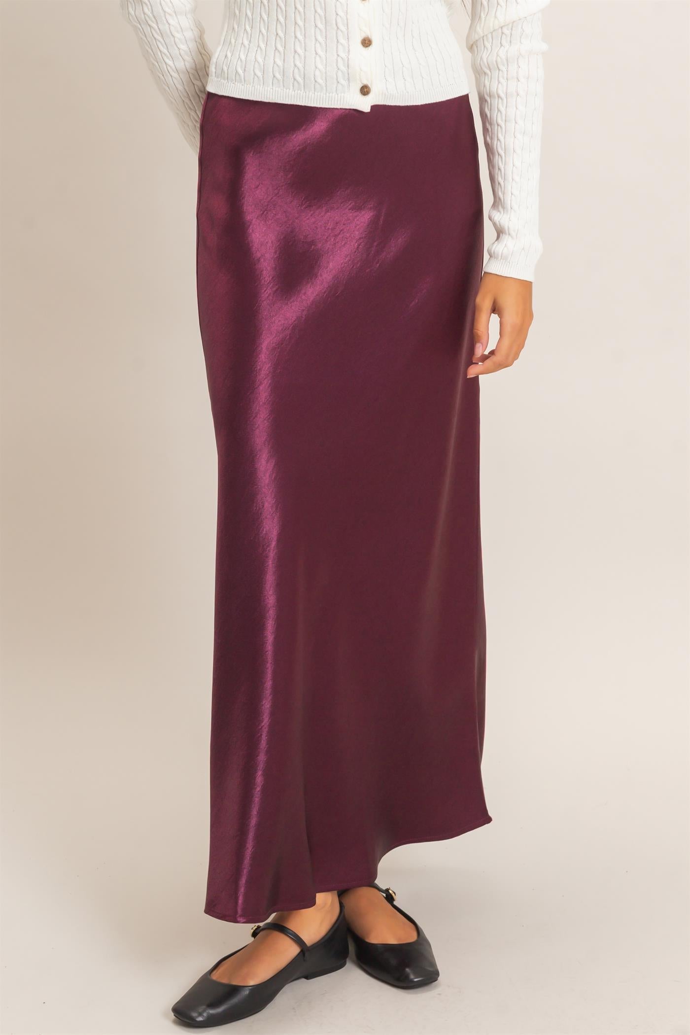 Satin Midi Skirt