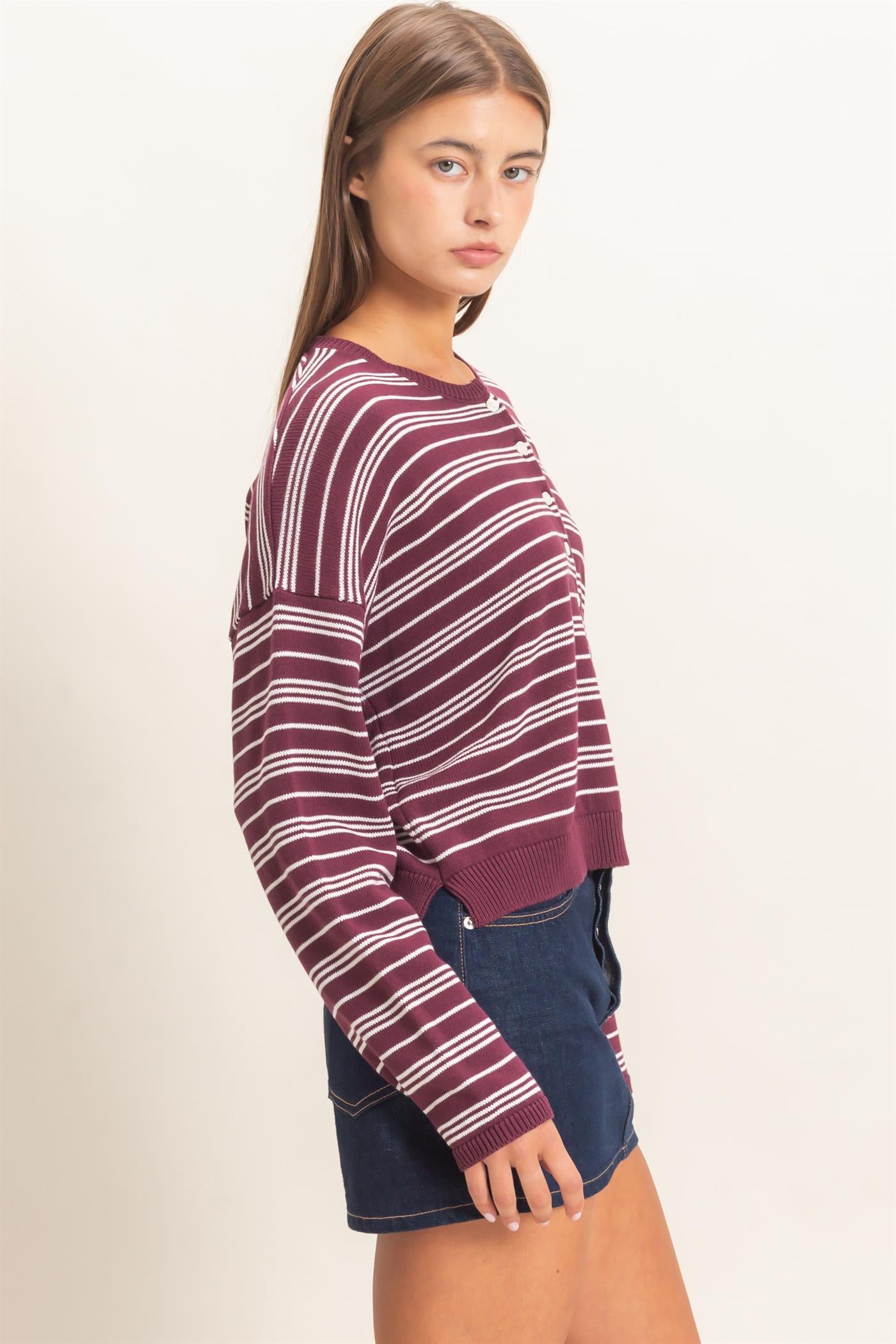 Striped Henley Sweater