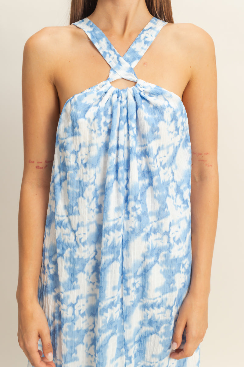 Halter Cross Neck Backless Maxi Dress