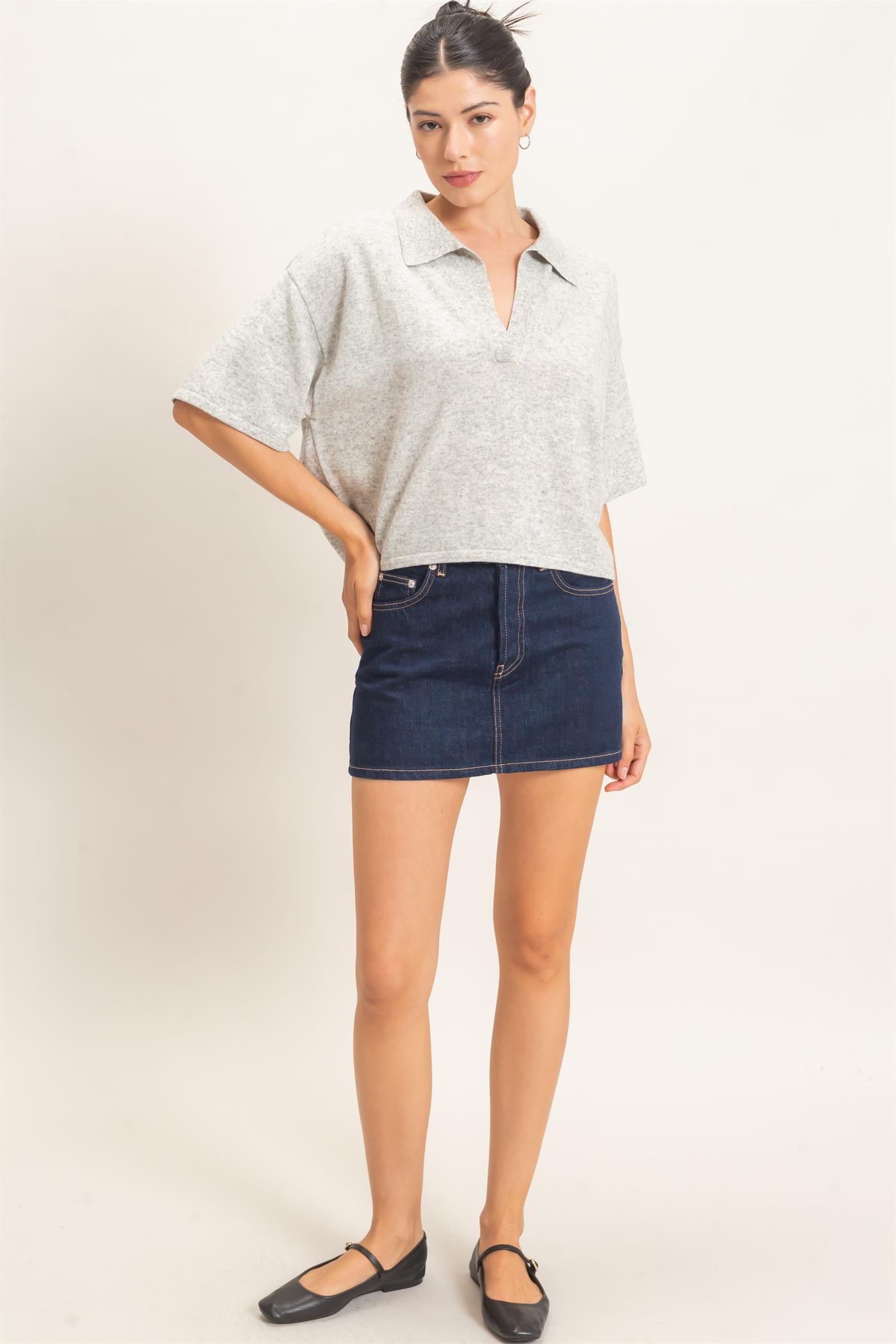 Collared V-Neck Sweater