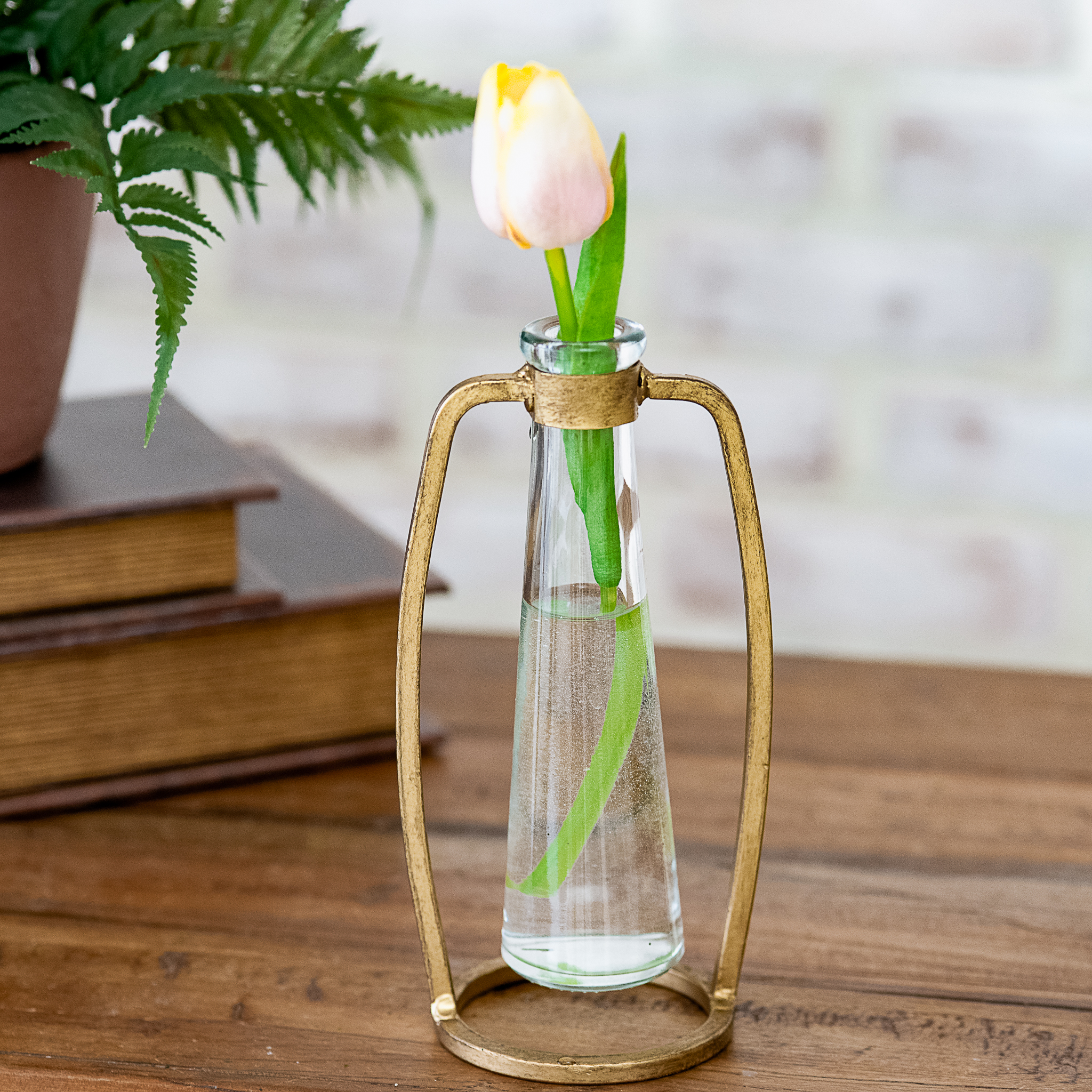 Gold Industrial Stem Vase