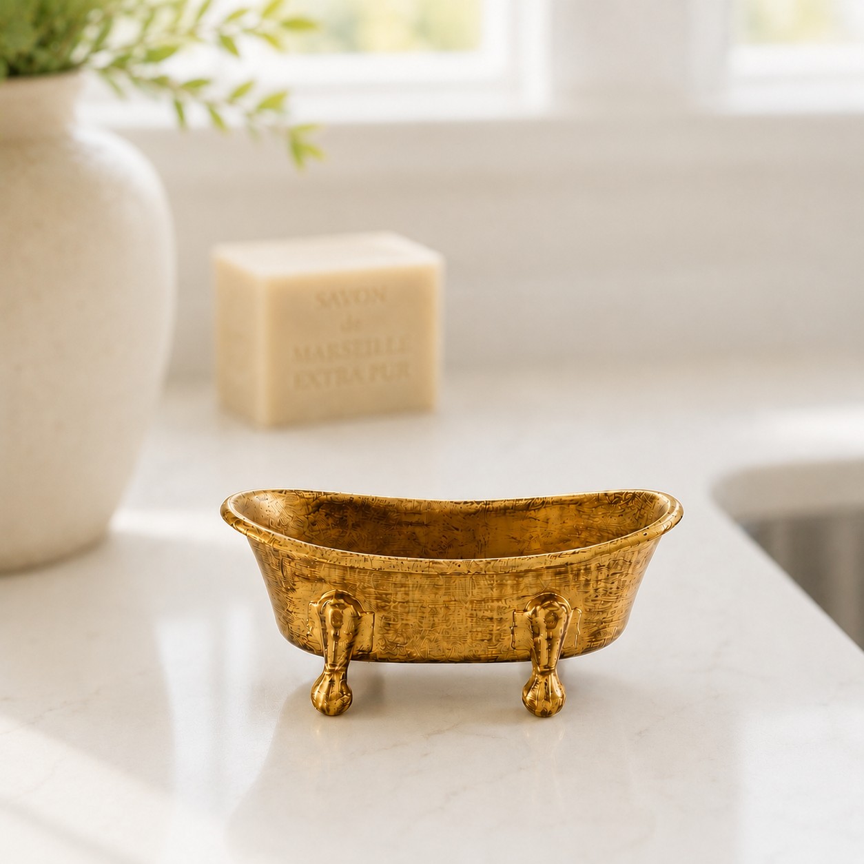 Ant. Gold Bathtub Soap Dish