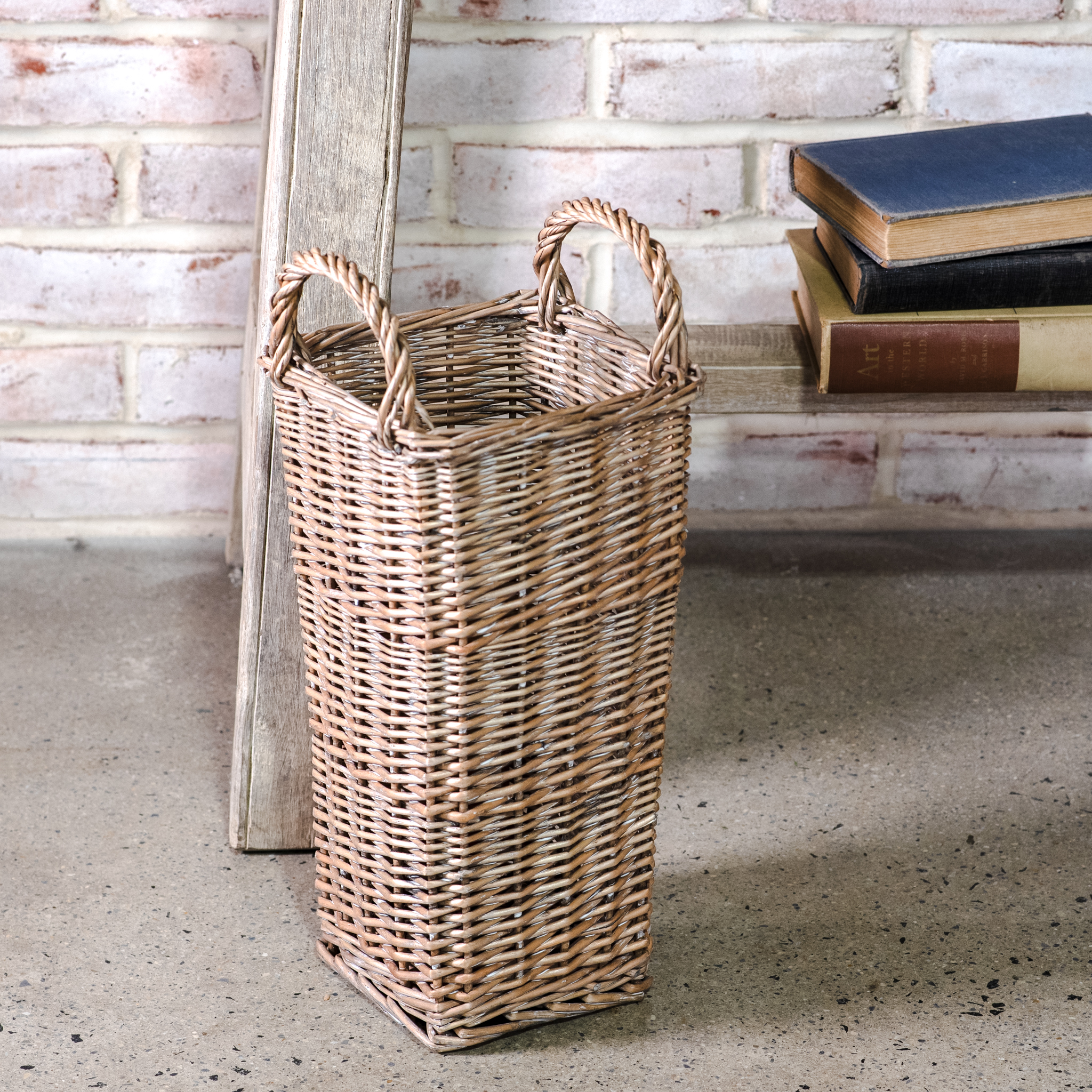 16.5" Tall Grey Willow Basket
