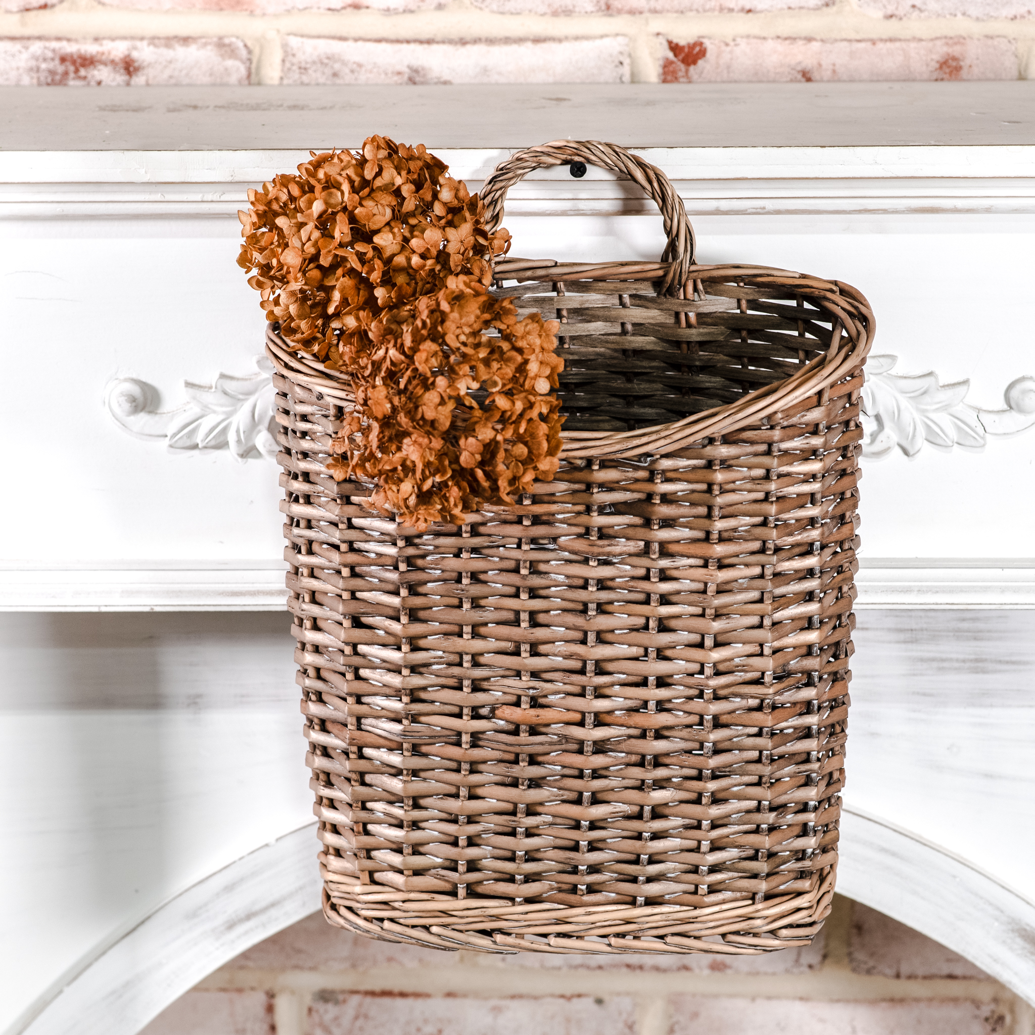 10.25" Grey Willow Hanging Basket