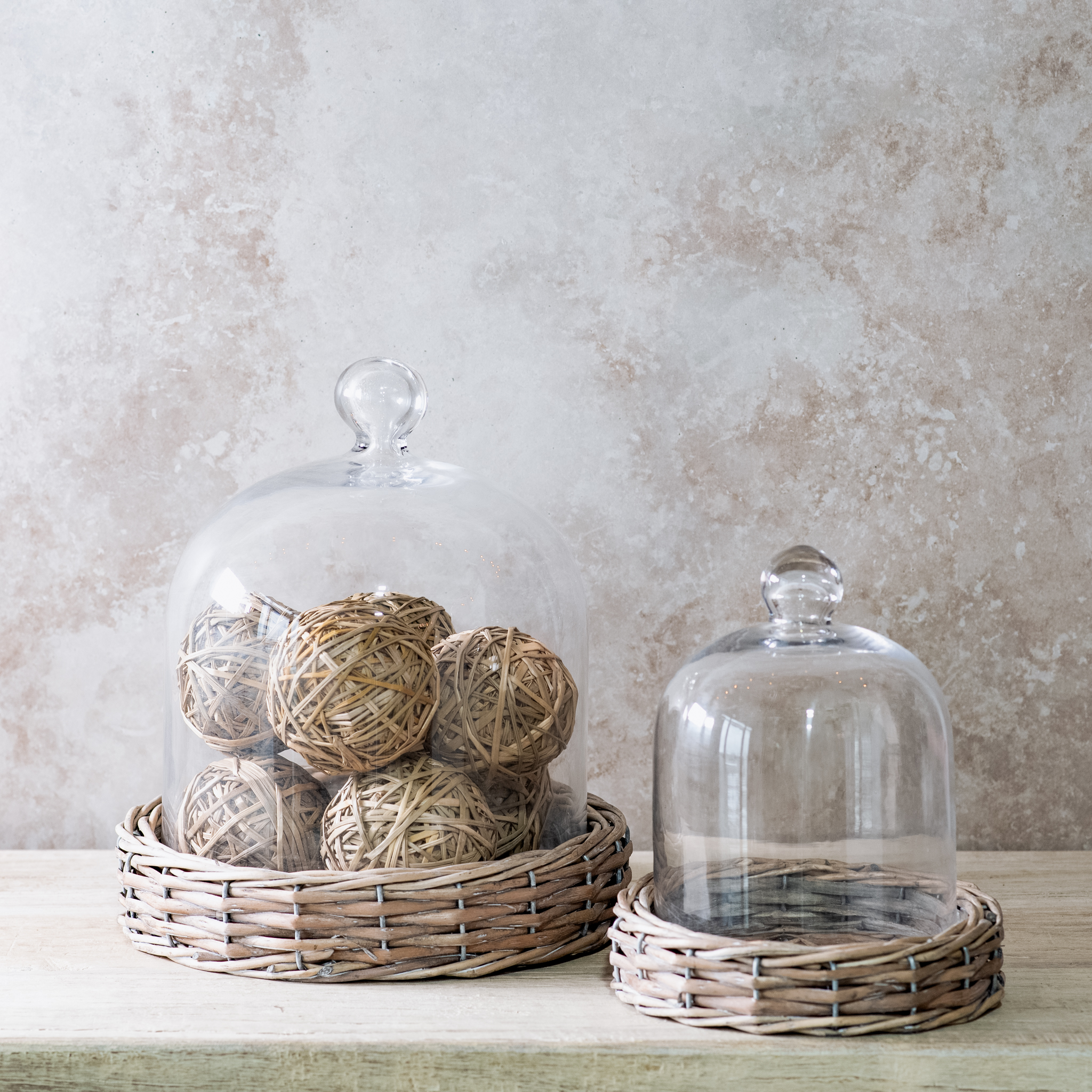 S/2 Willow Base Glass Cloche