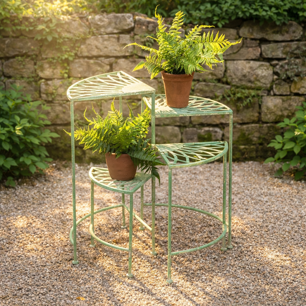 Expand. 4 Tier Green Plant Stand
