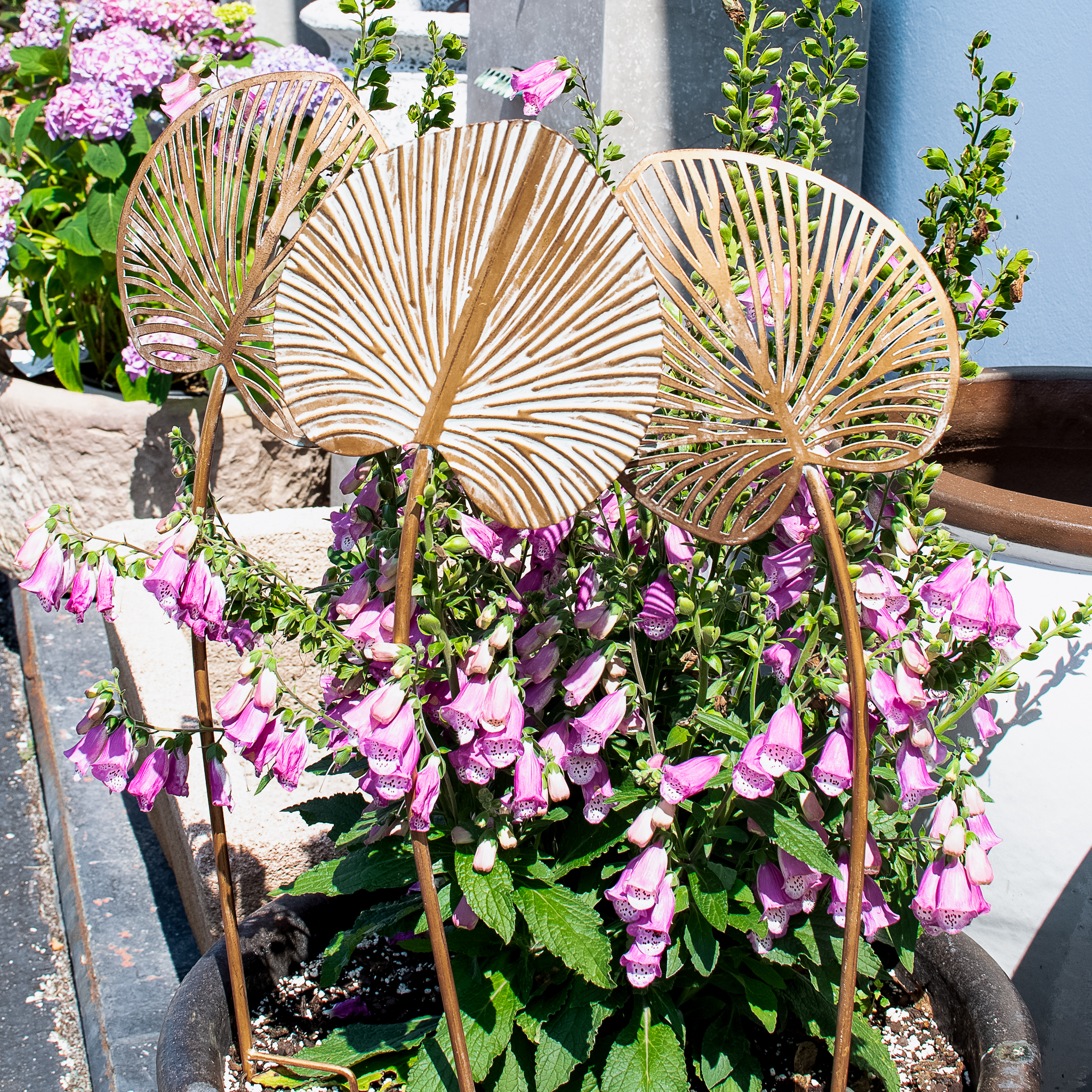 *Inner* 3 Asst 28" Leaf Stakes - Gold