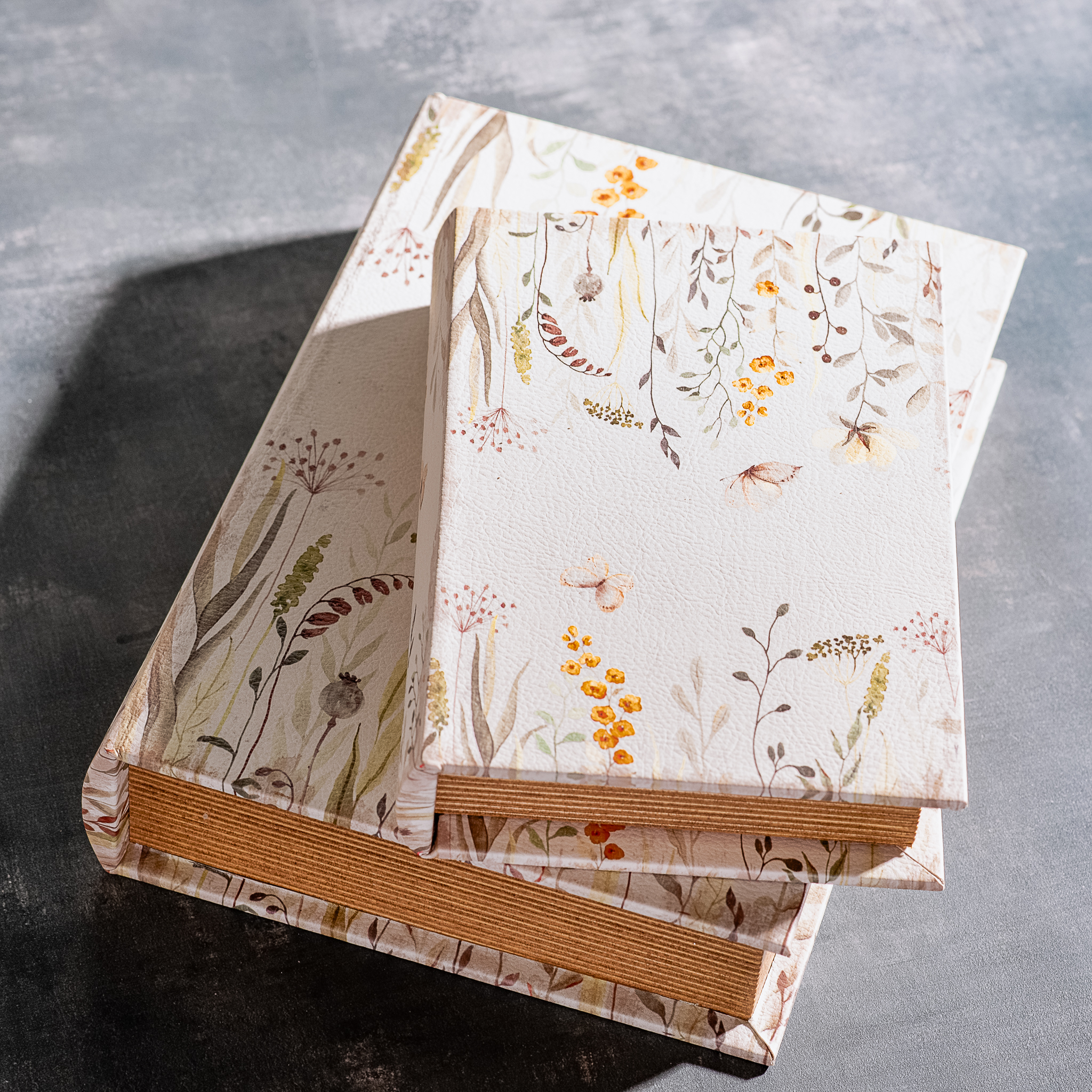 S/2 10.5" Spring Floral Storage Books