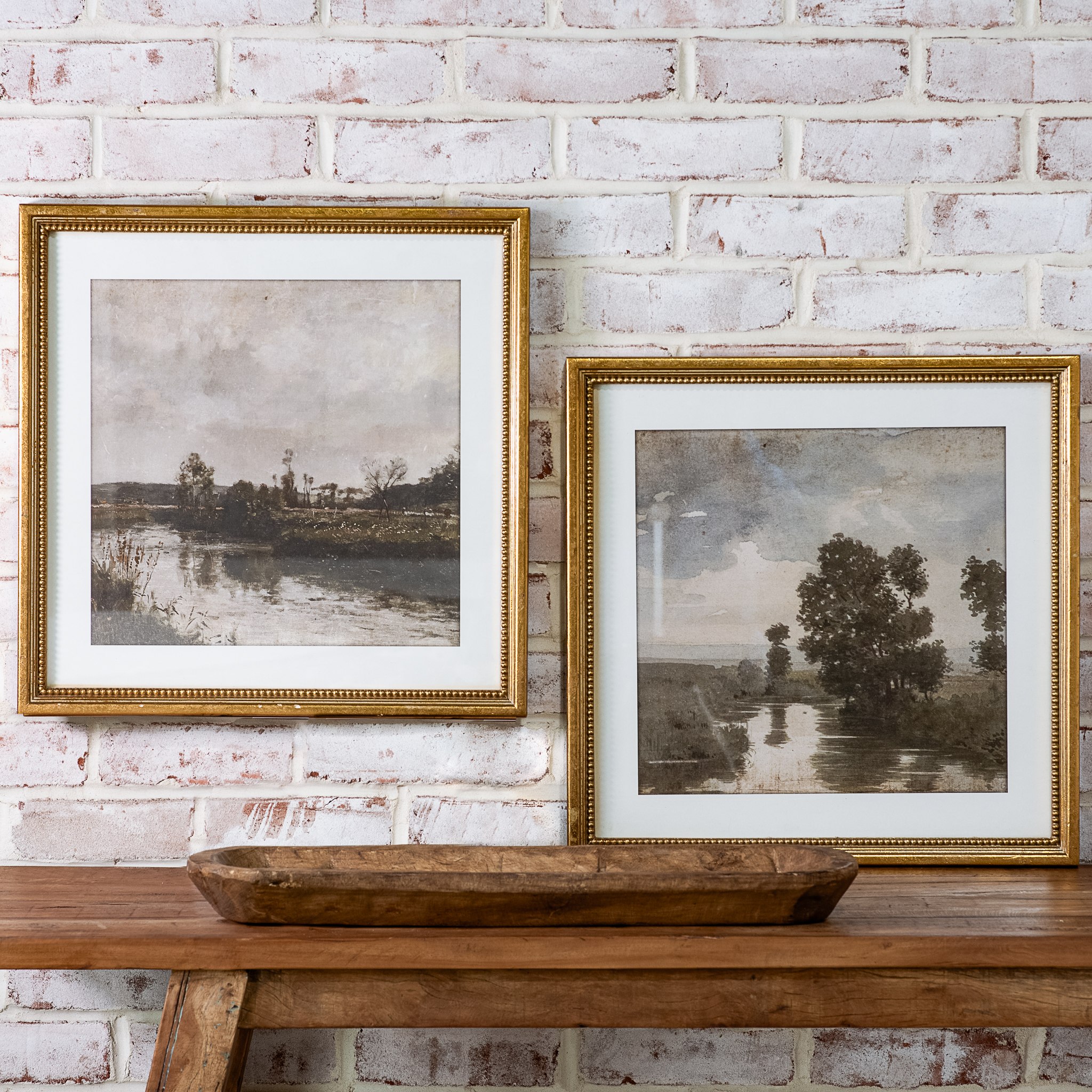 2 Asst 18" River Scene Framed Prints