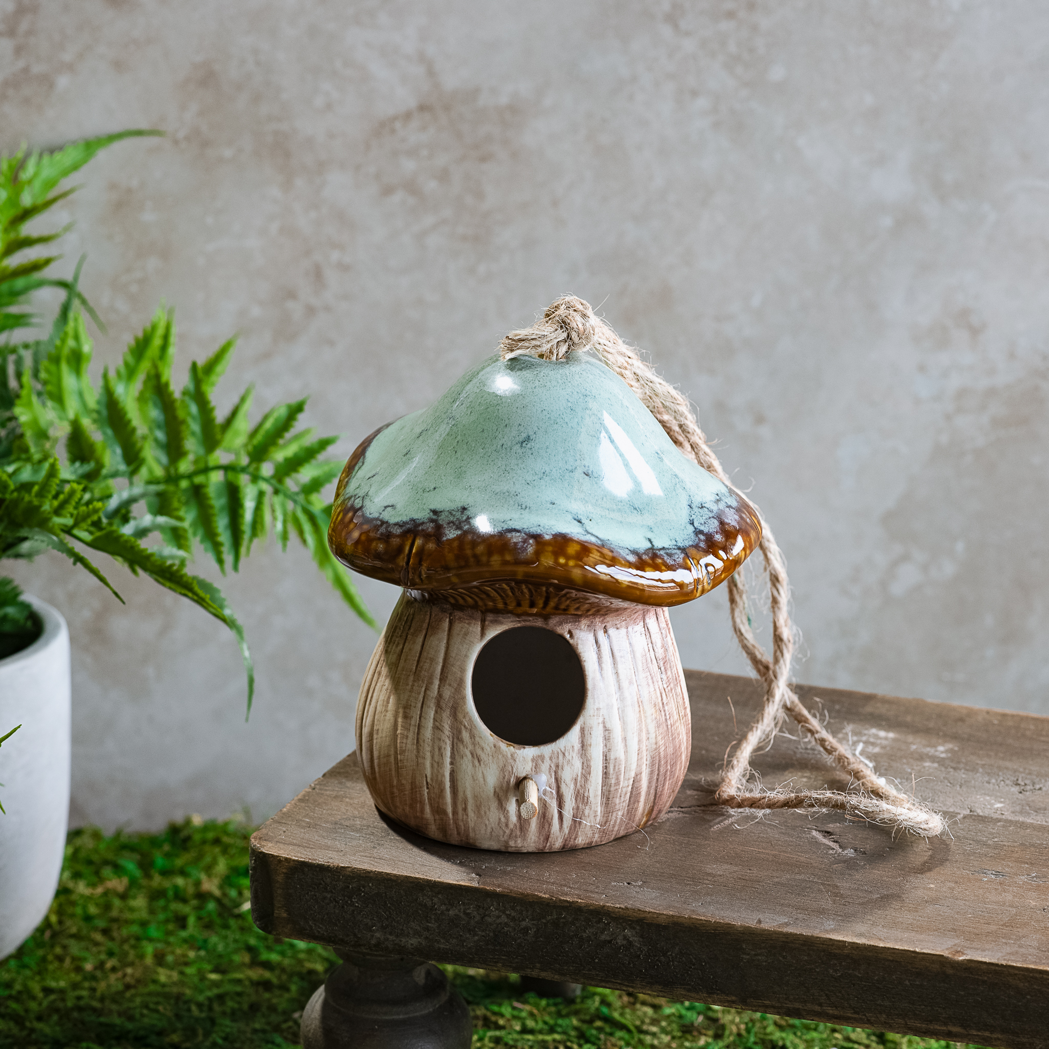 *Inner* Lt Blue Mushroom Birdhouse