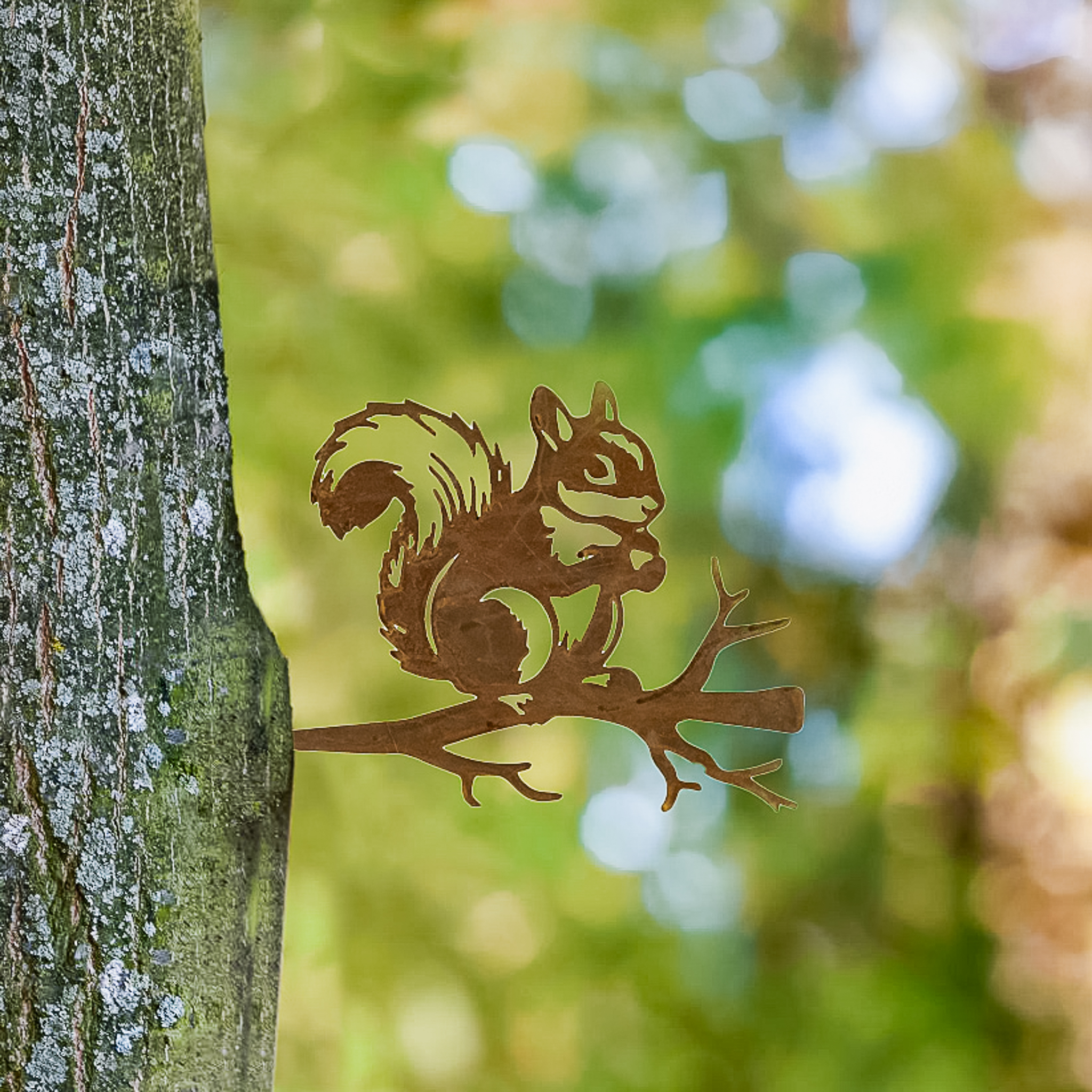 11" Natural Rust Squirrel Tree Spike