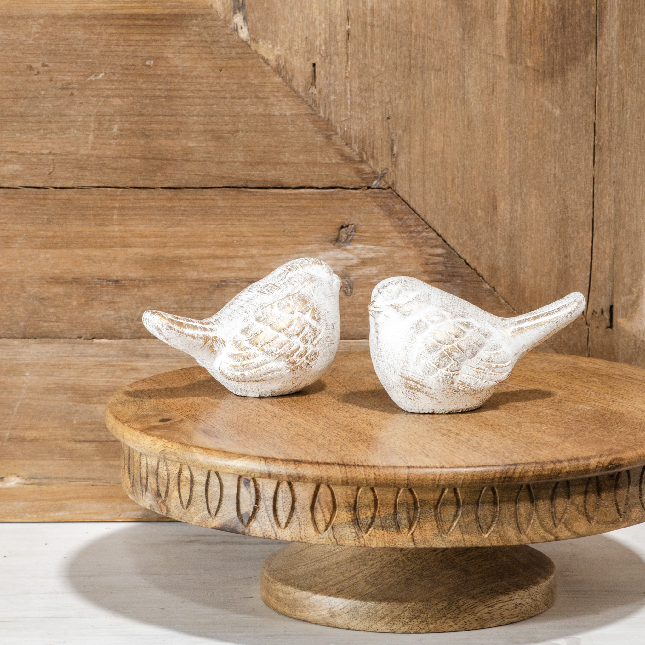 *Inner* 2 Asst. Gold Wash Cement Birds