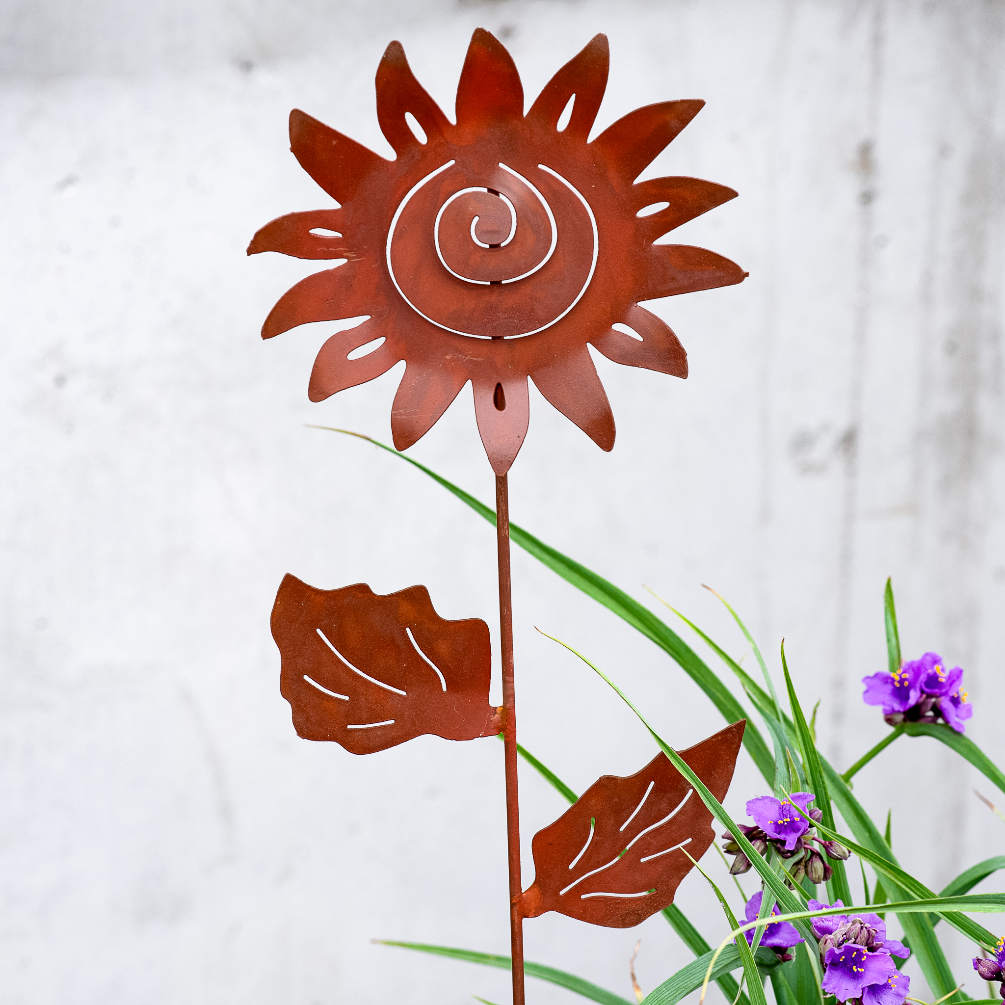 30" Rustic Sunflower Garden Stake