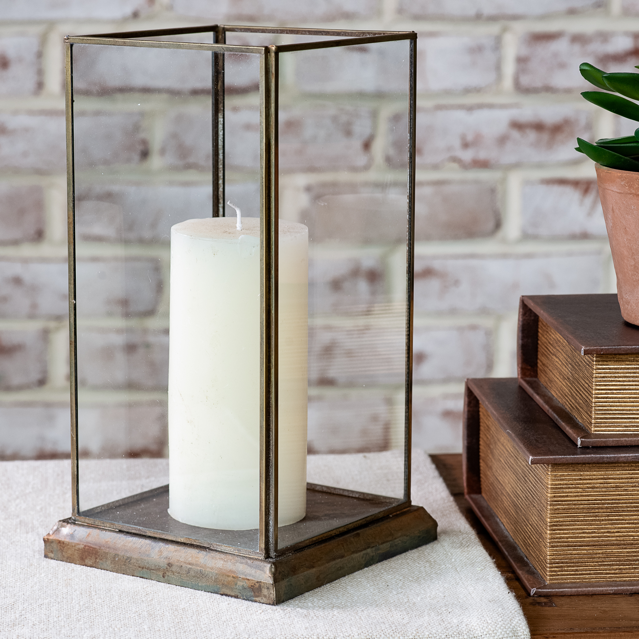 10.5"H Aged Antique Glass Displayer