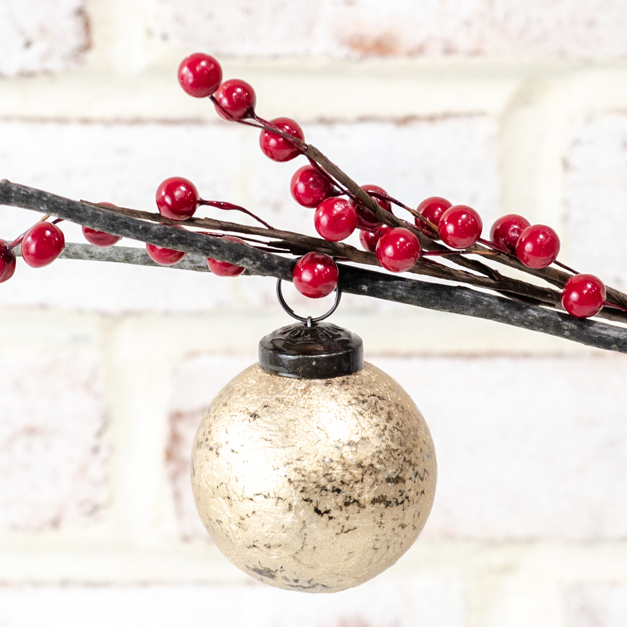 *Inner* 2" Gold Foil Glass Ball Ornament