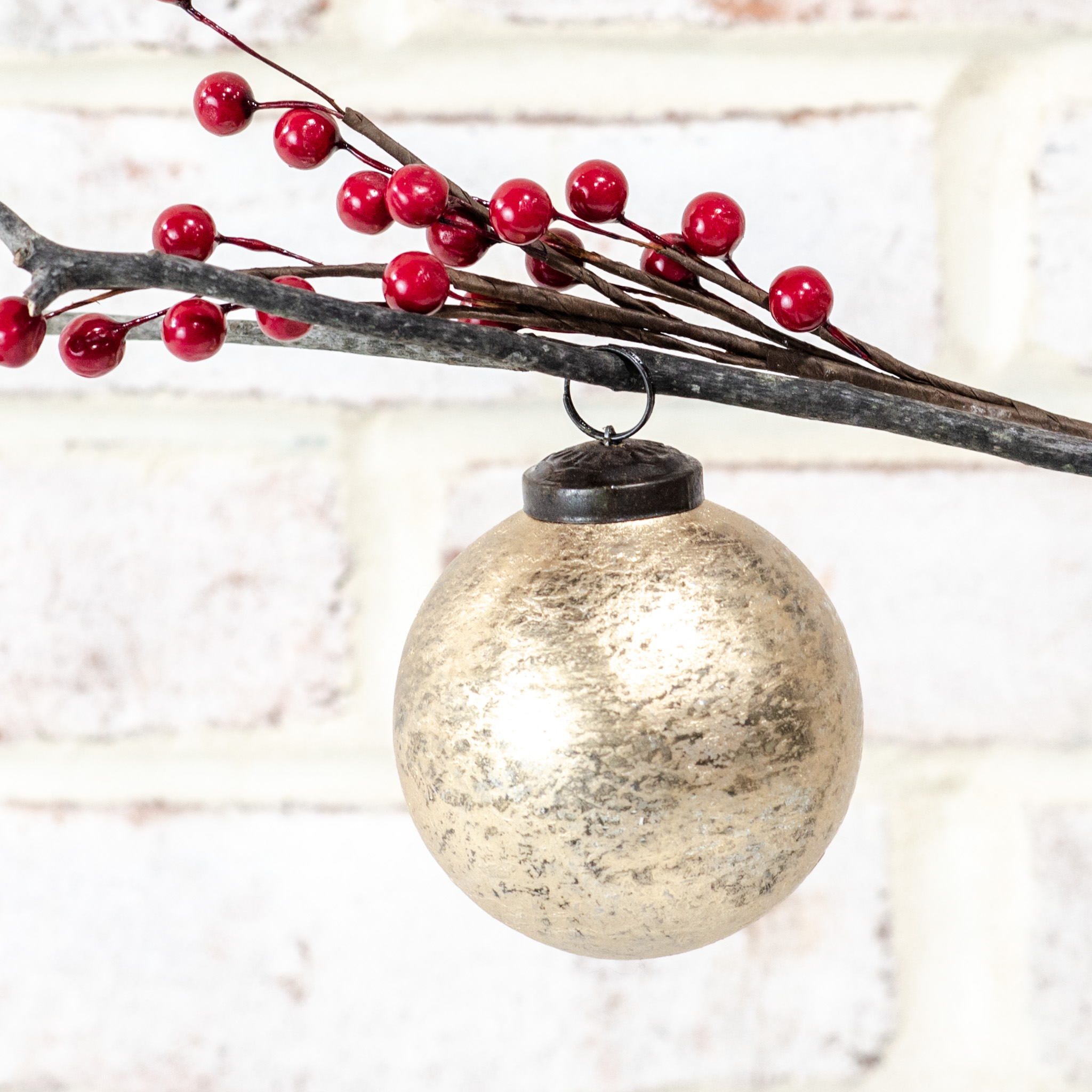 *Inner* 2.75" Gold Foil Glass Ball Ornament