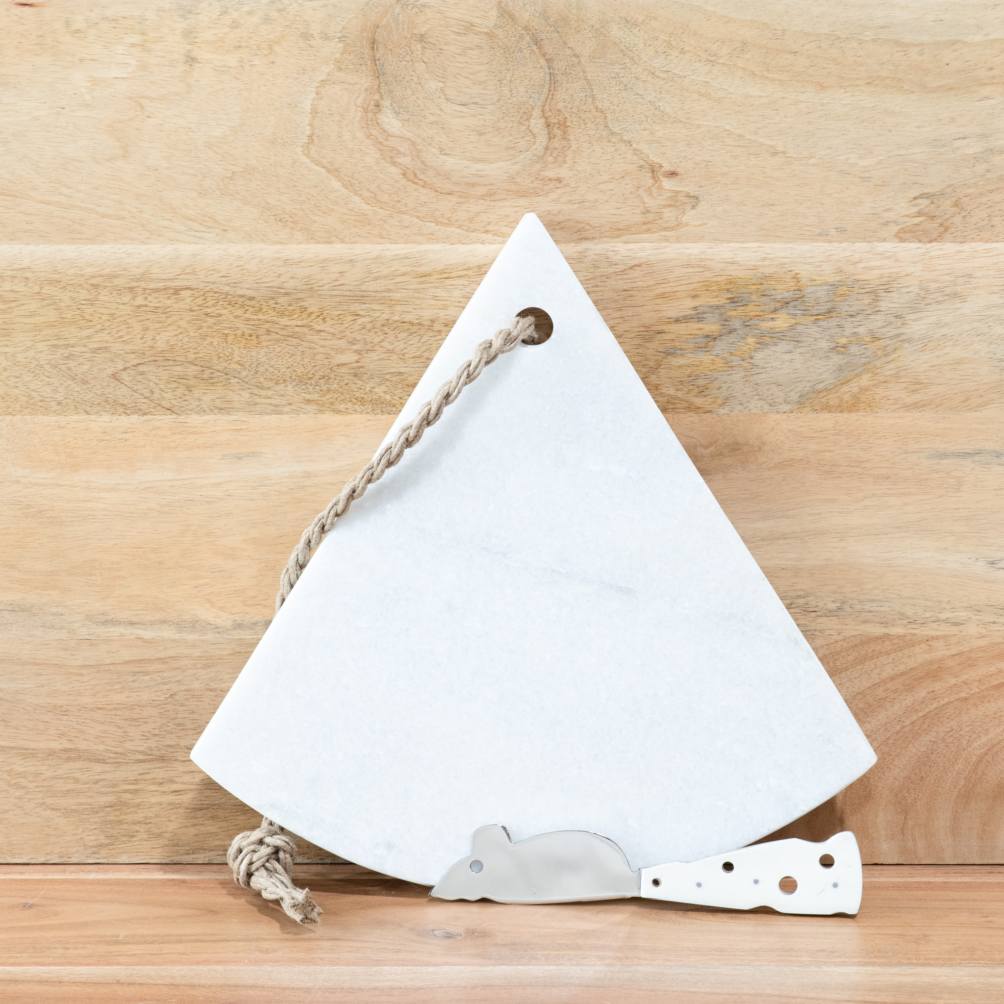 Marble Cheese Slice Board W/ Mouse Knife