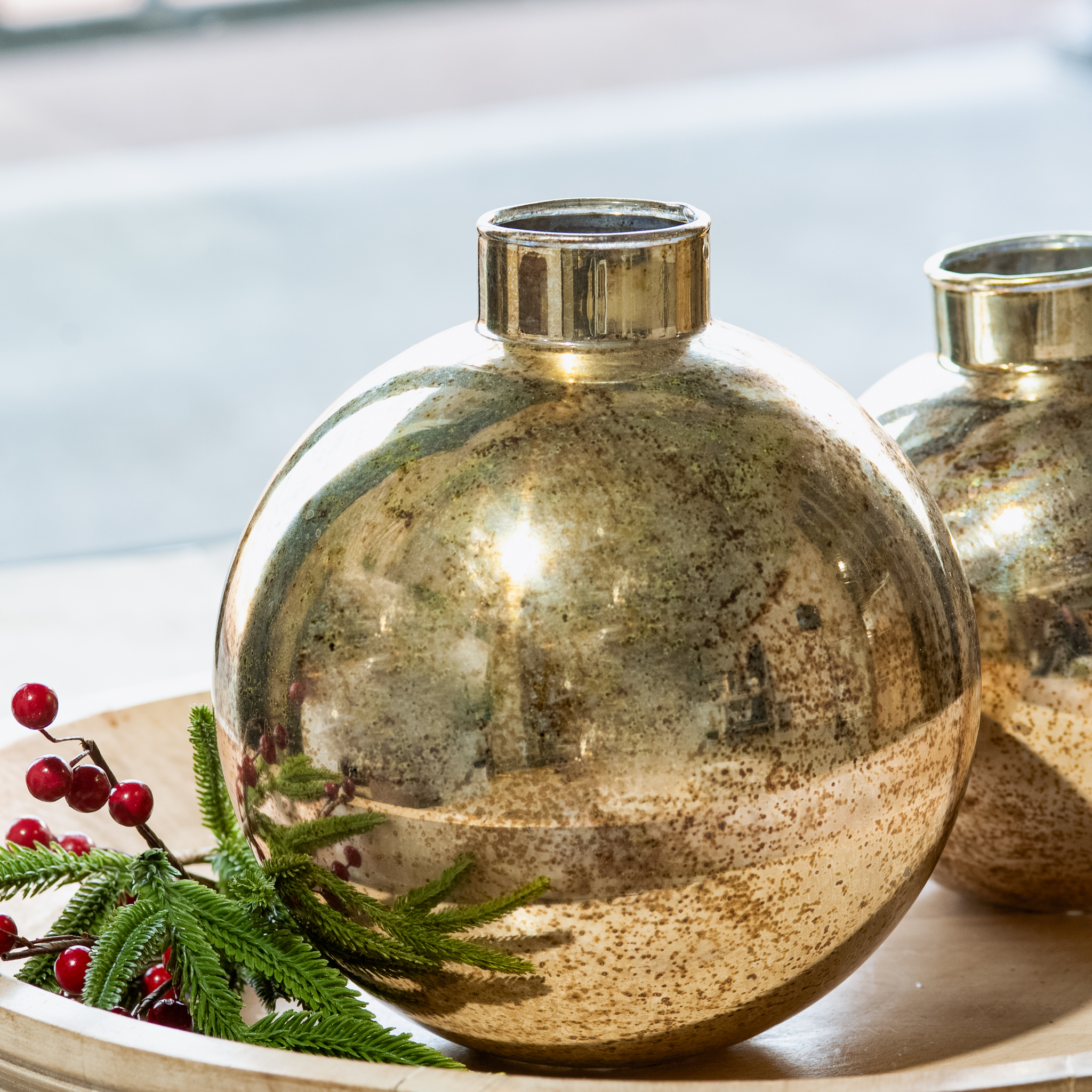*Inner* 6.5"H Gold Ball Vase