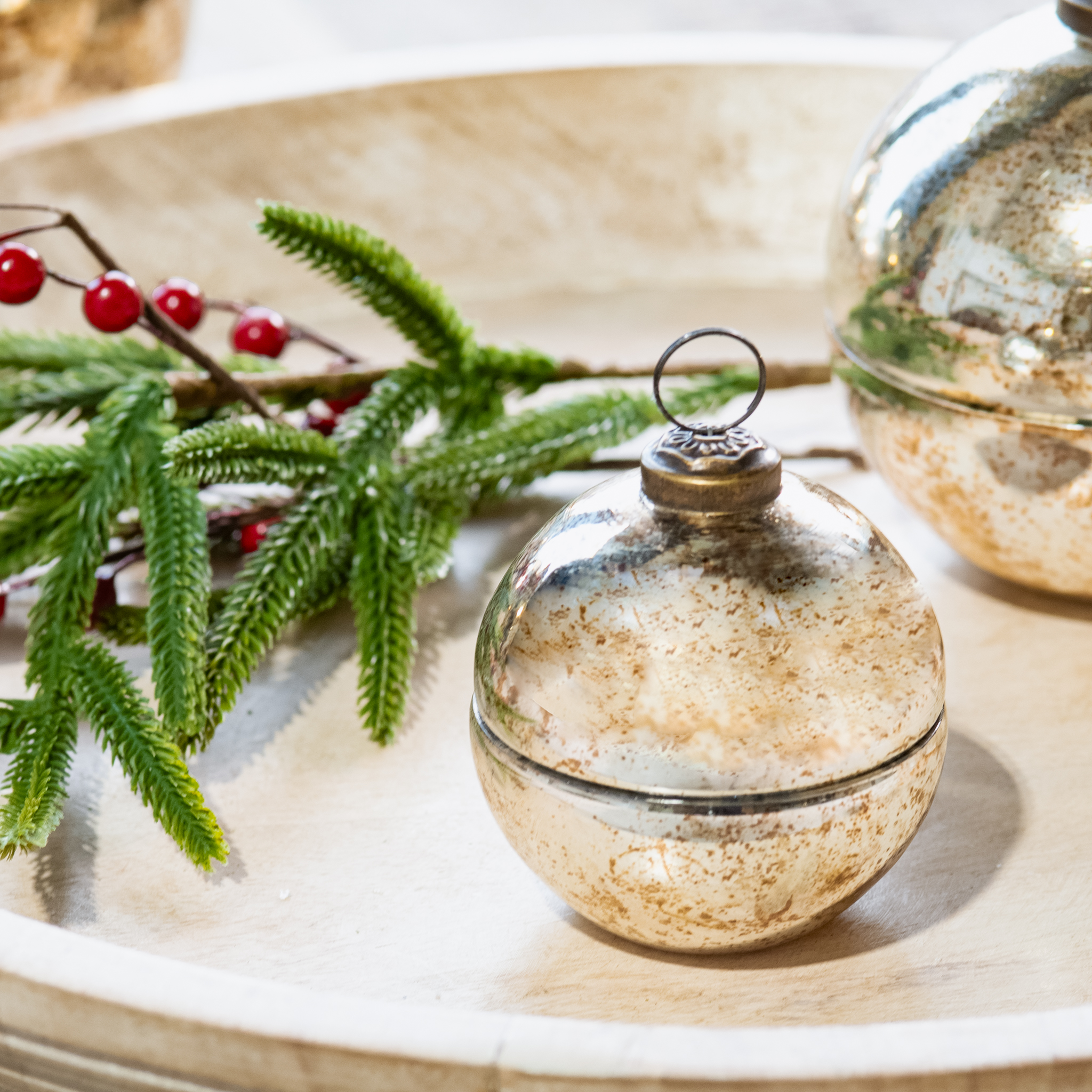 *Inner* 3"H Gold Ornament Jar