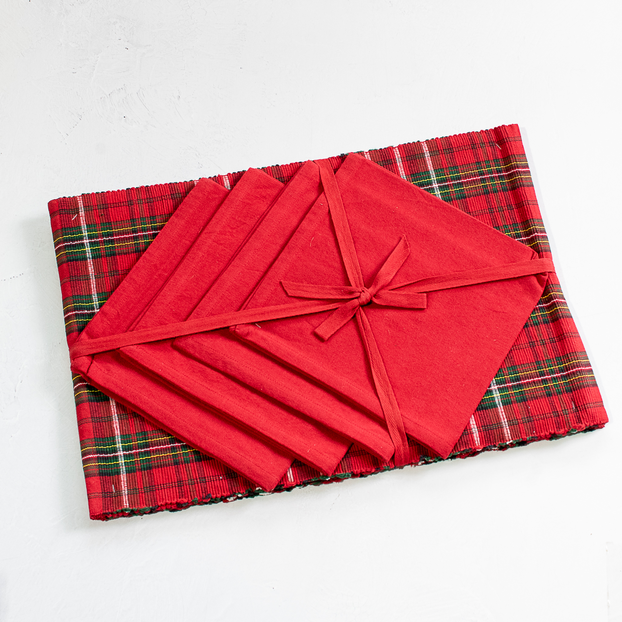 8 Pc Holiday Plaid Napkin/Placemat Set