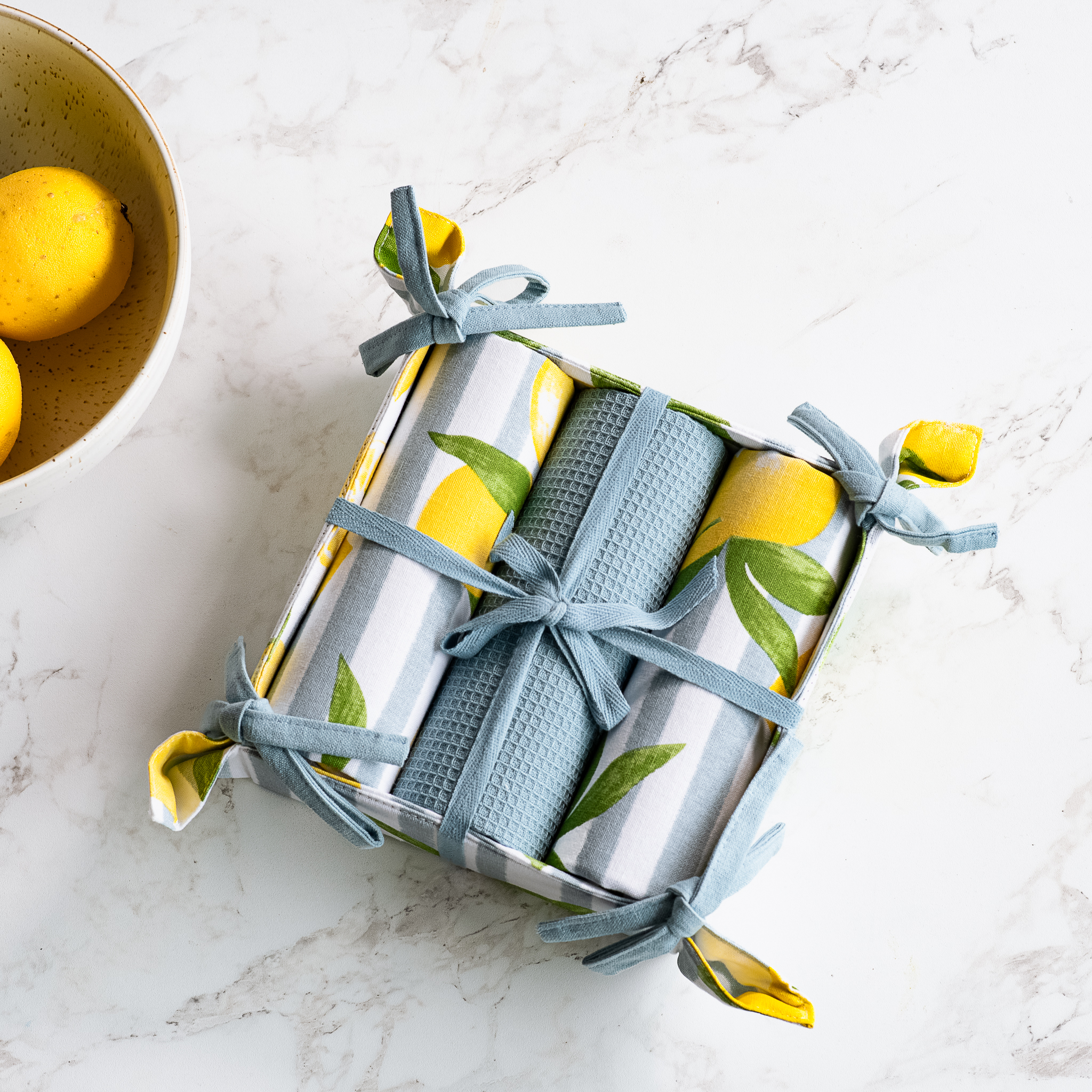 3 Pc Lemon Print Towel Gift Set