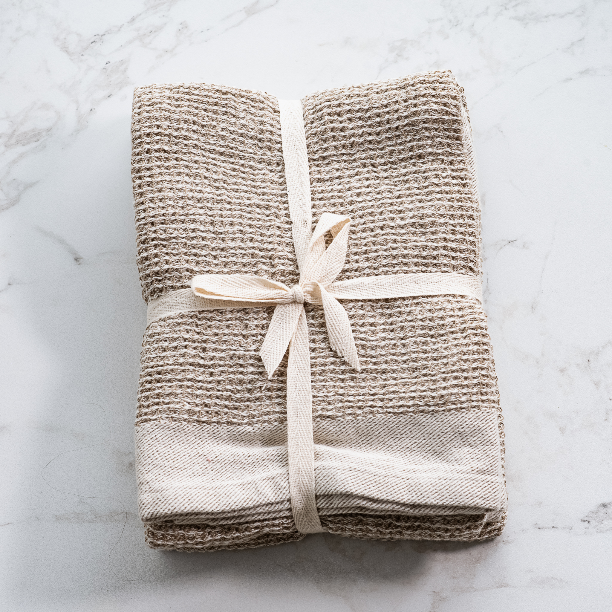 *Inner* S/2 Beige Waffle Towels