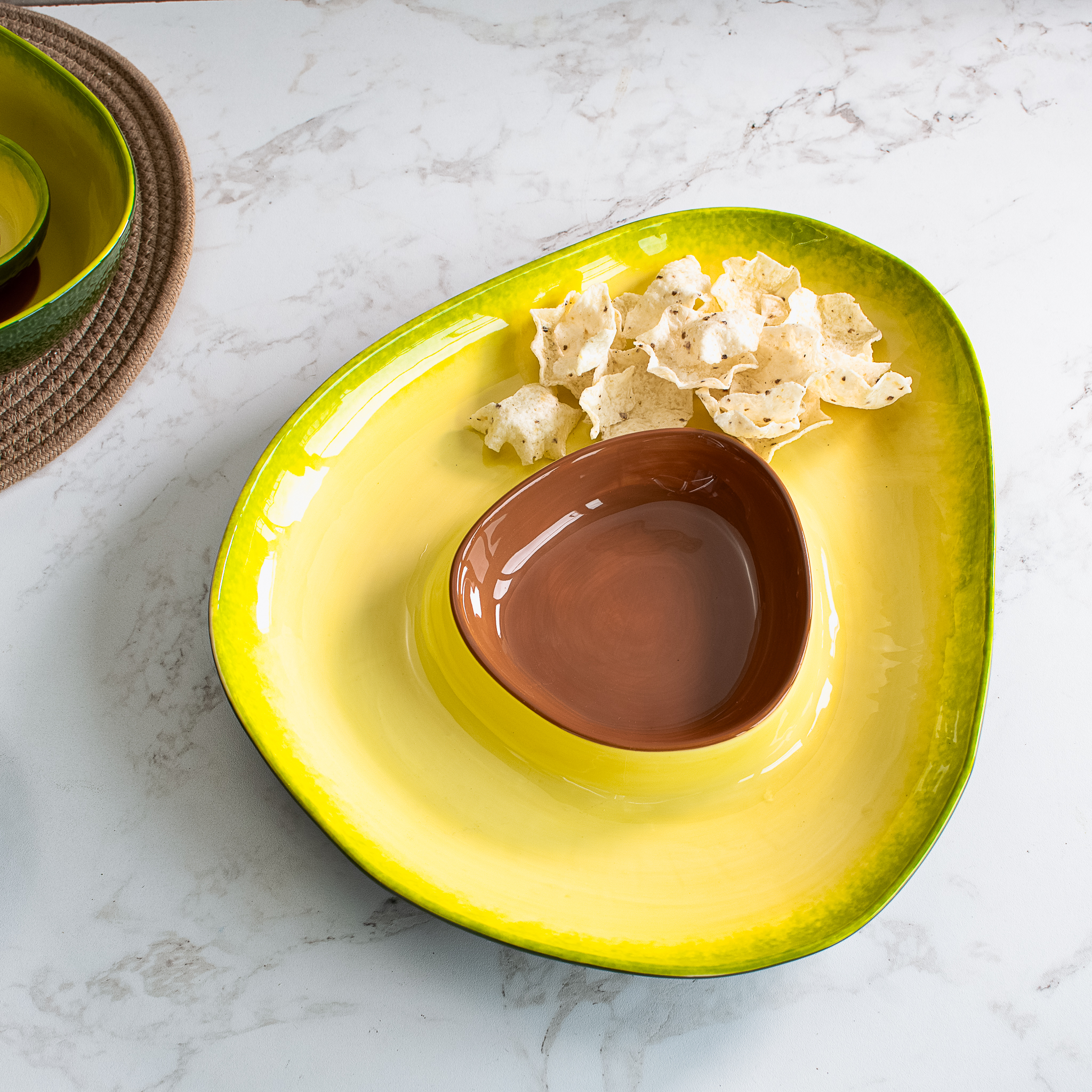 *Inner* Ceramic Avocado Chip & Dip Set