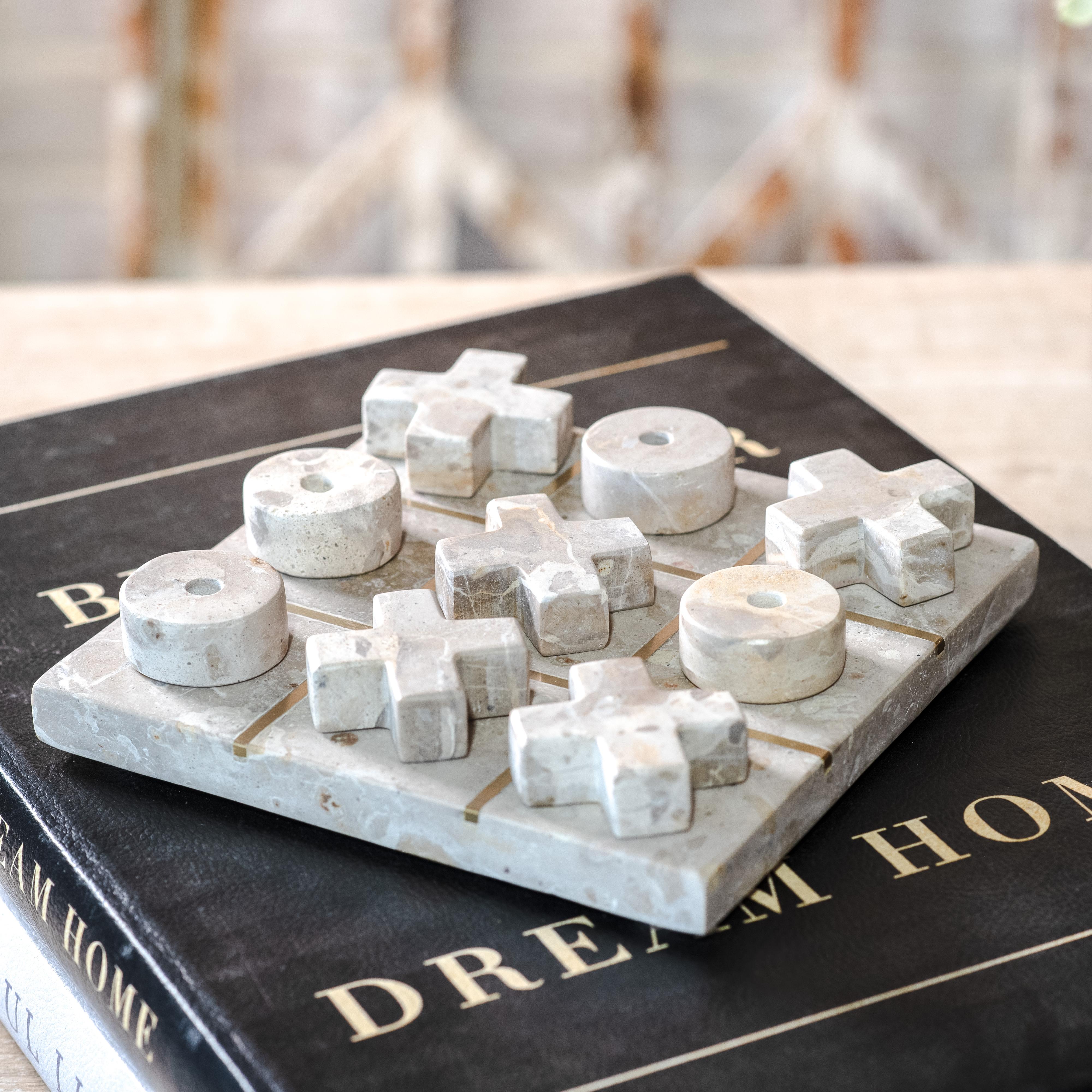*Inner* Beige Marble Tic Tac Toe