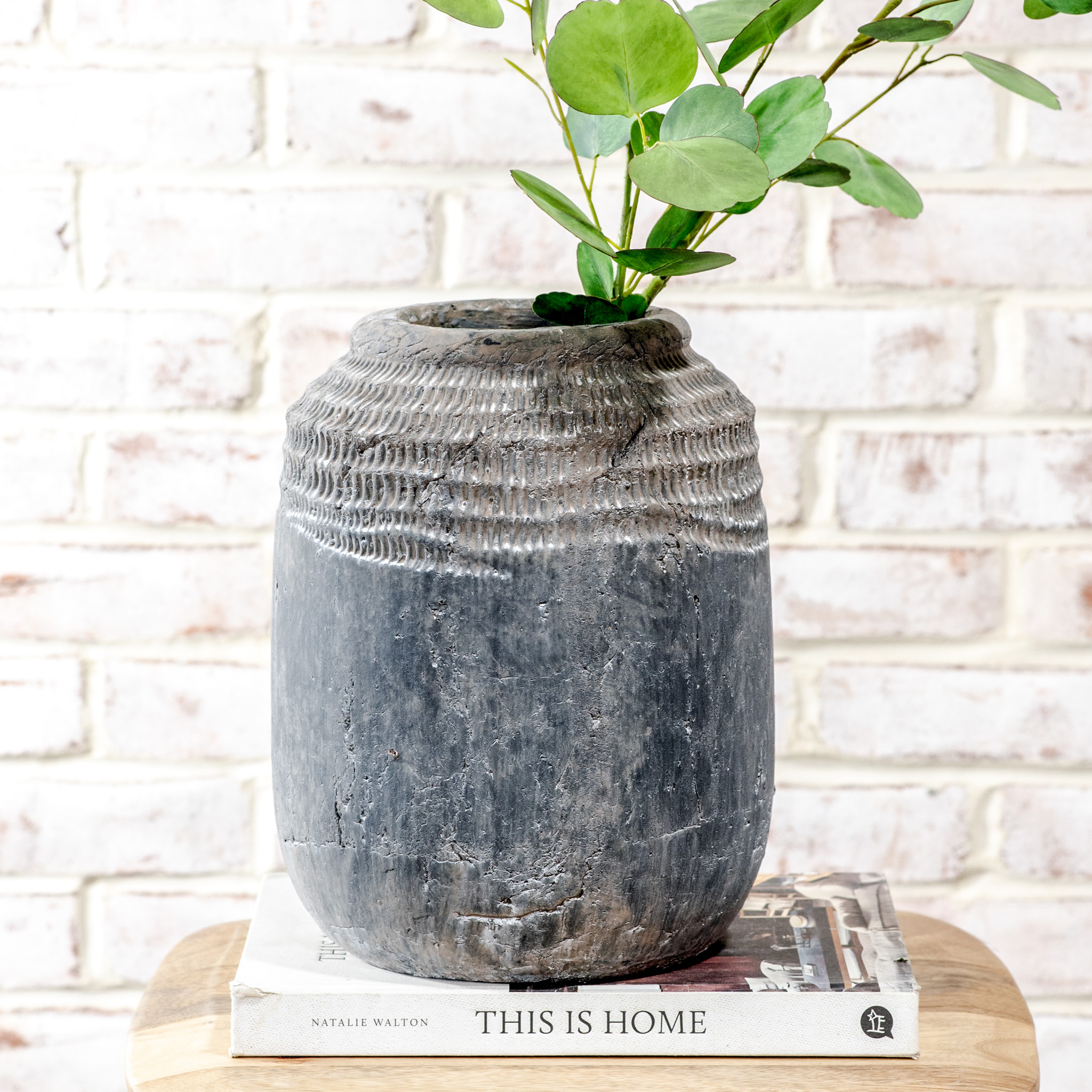 10.65" Black Boho Vase