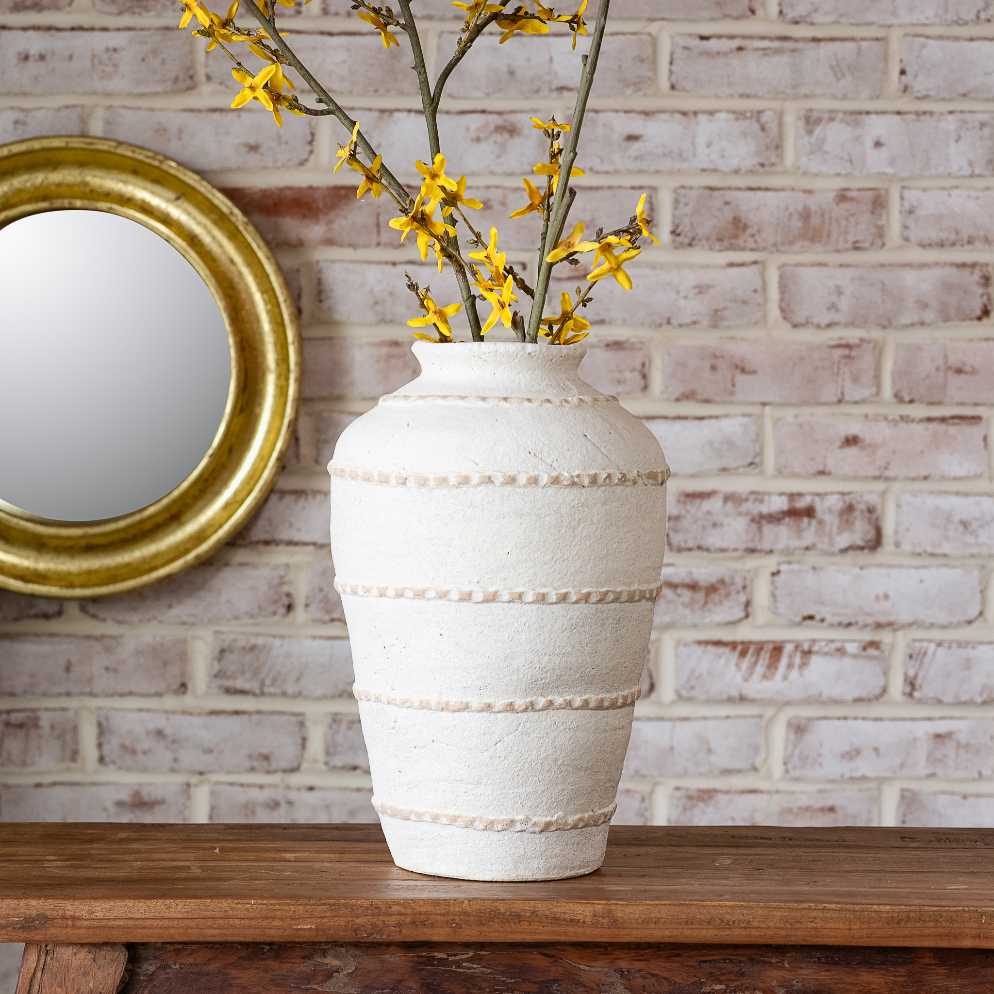 14" Terra Cotta Line Vase