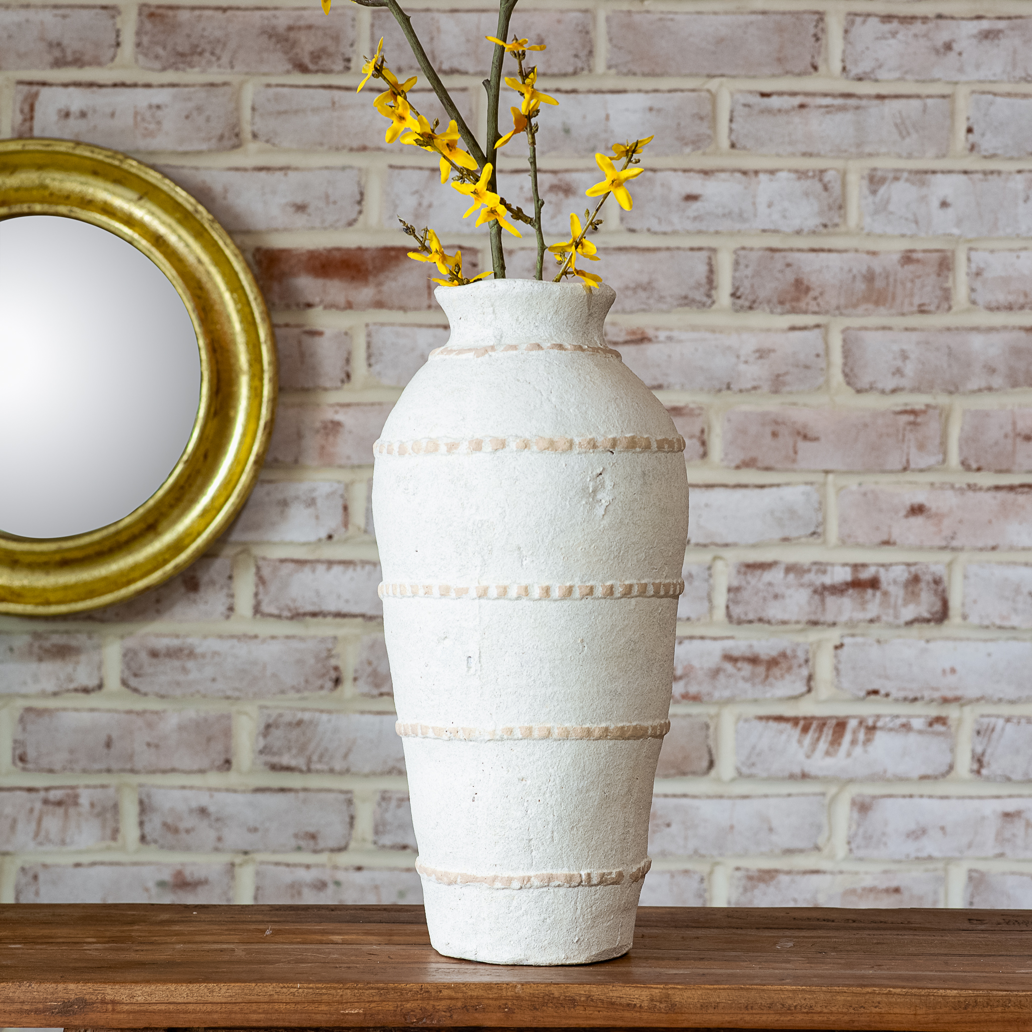 17" Terra Cotta Line Vase