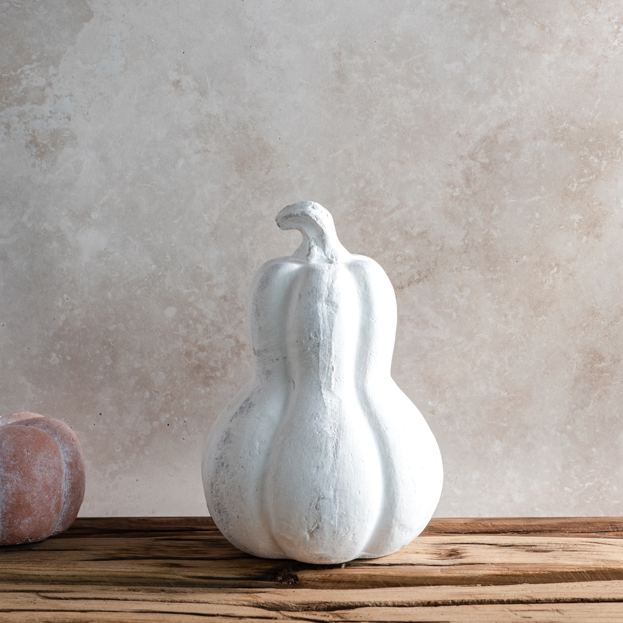 7"H White Terracotta Gourd