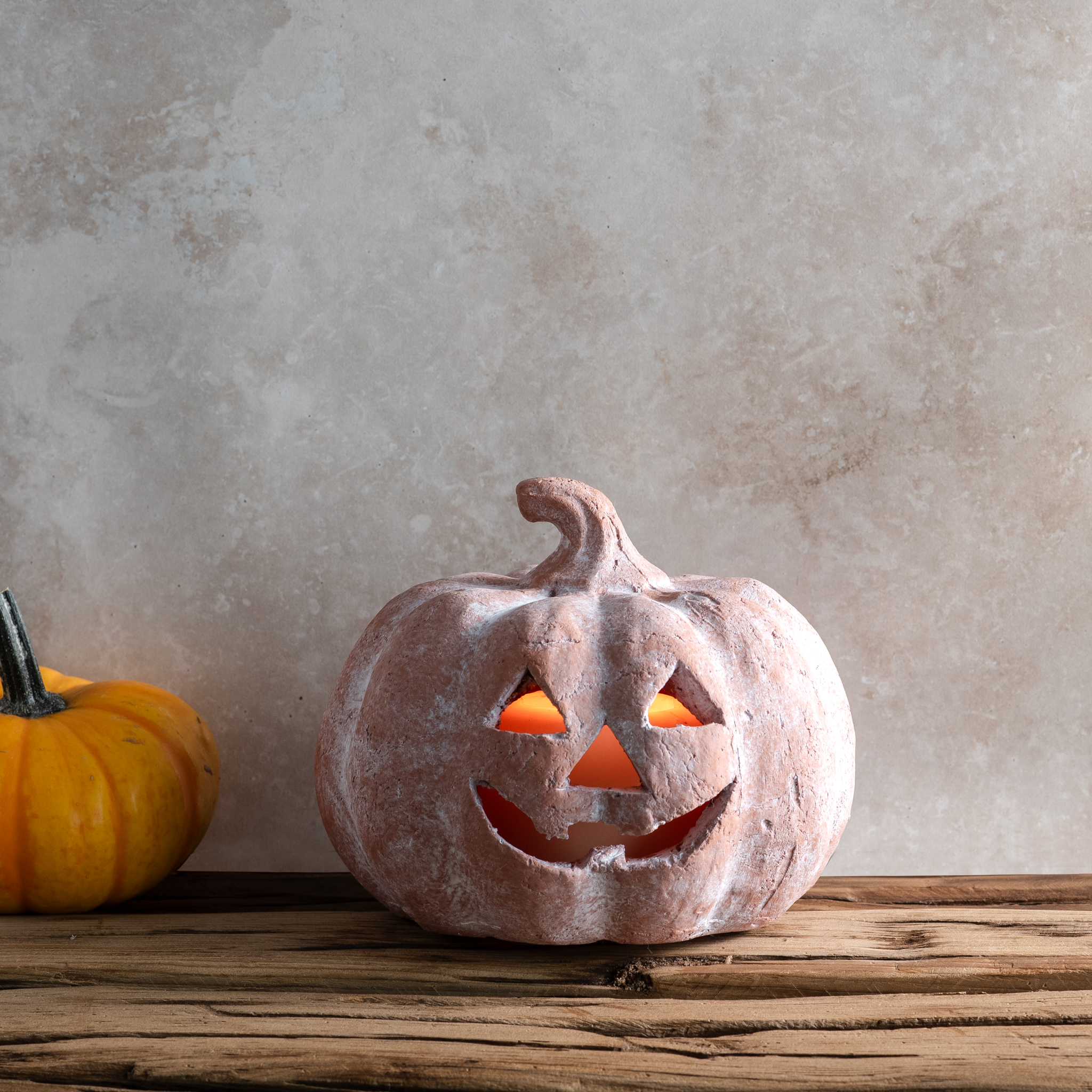 6.5"W Or Terracotta Mini J-O-L Pumpkin