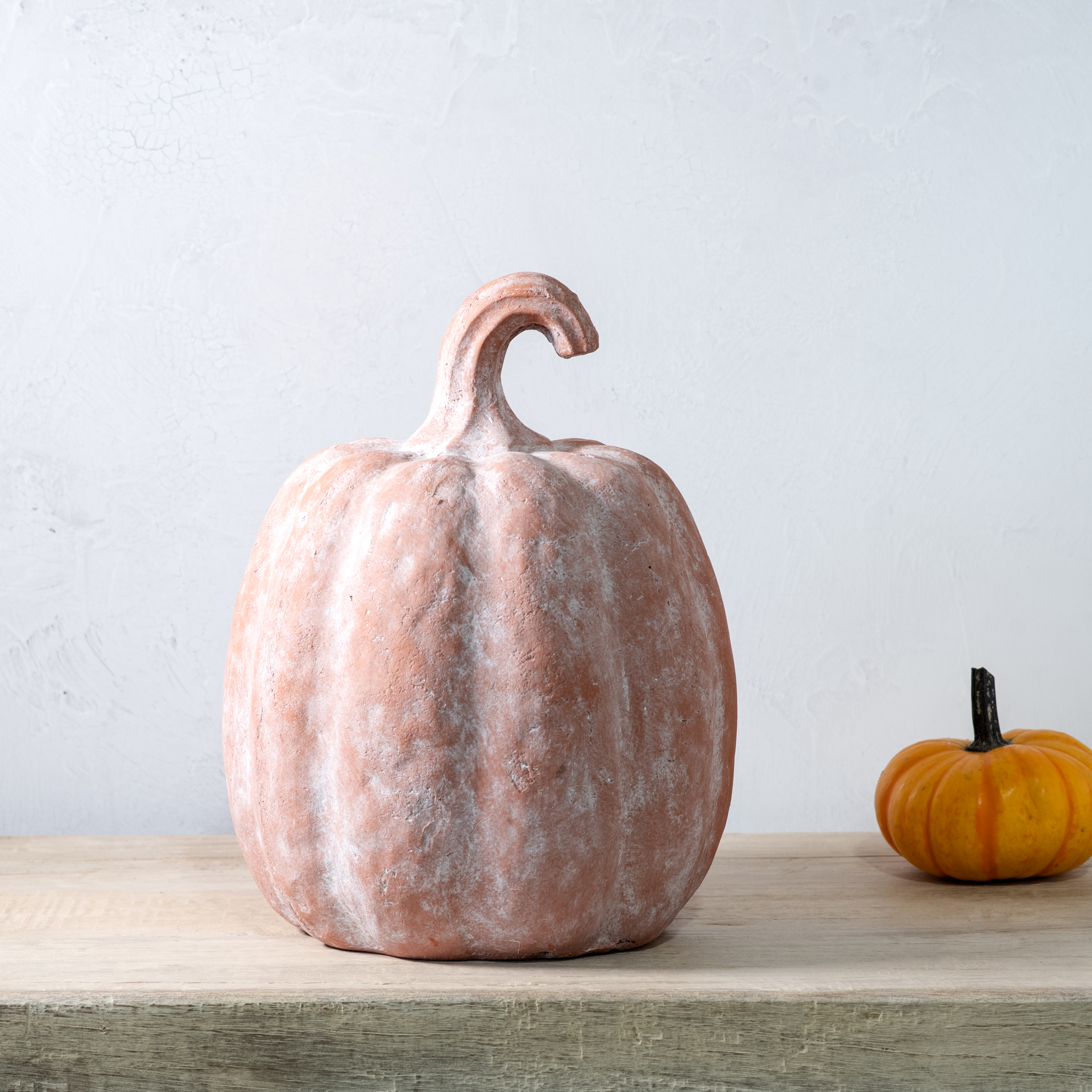 12"H Orange Terracotta Pumpkin