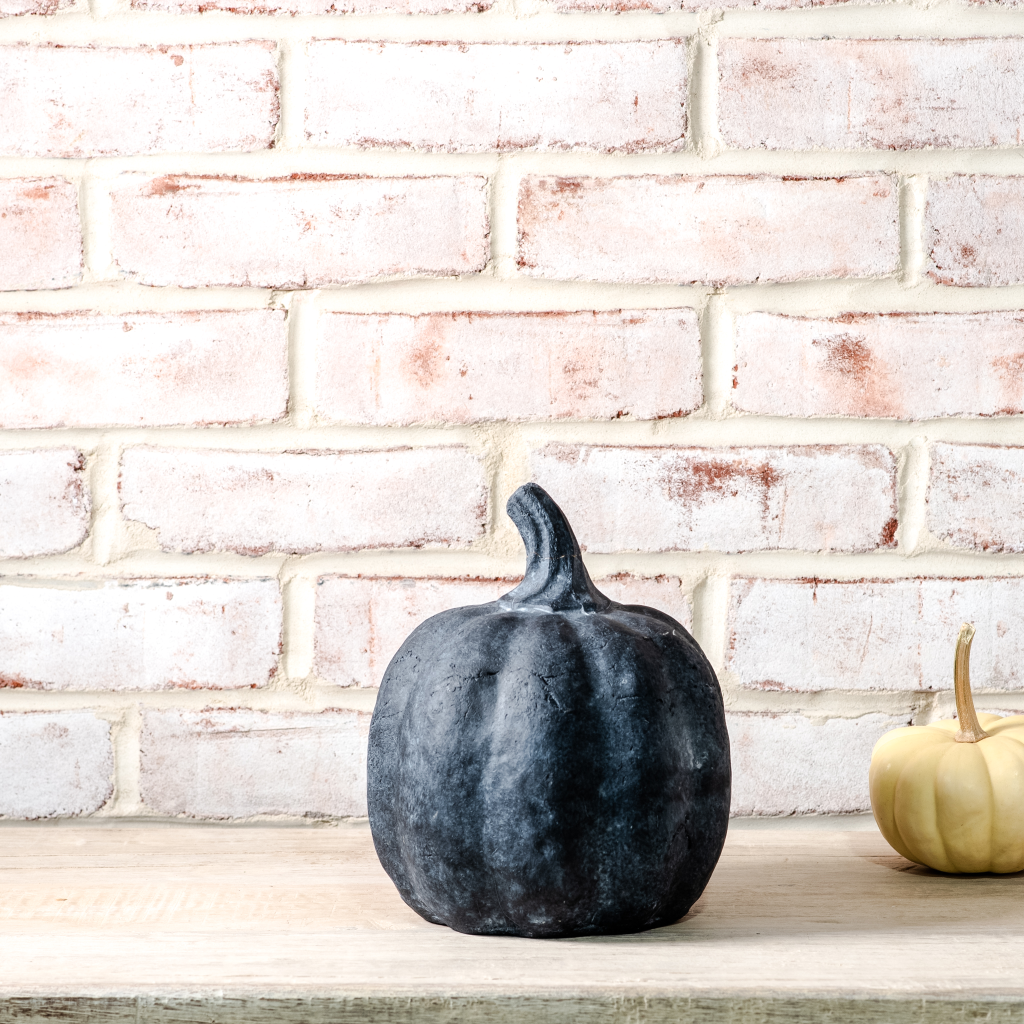 8"H Black Terracotta Pumpkin