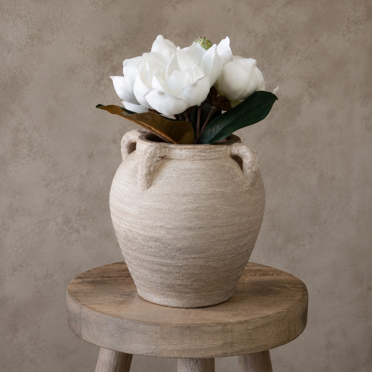 8.5" Antique Taupe Terra Cotta Jug Vase