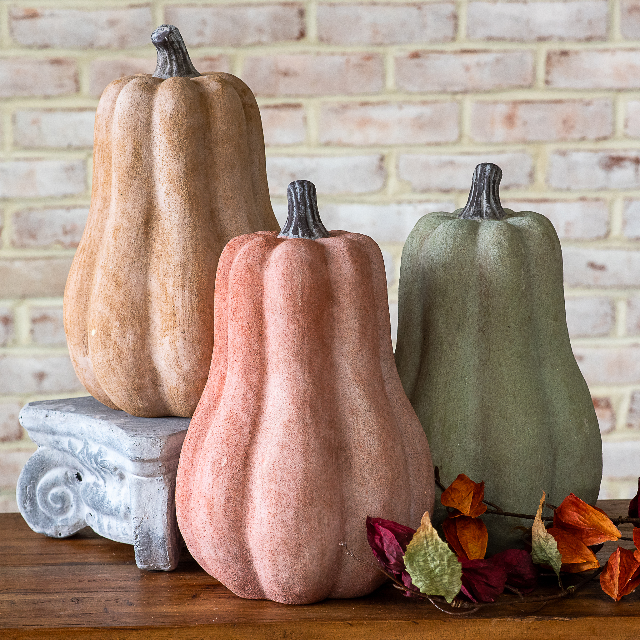 3 Asst. 12" Fall Ceramic Gourds