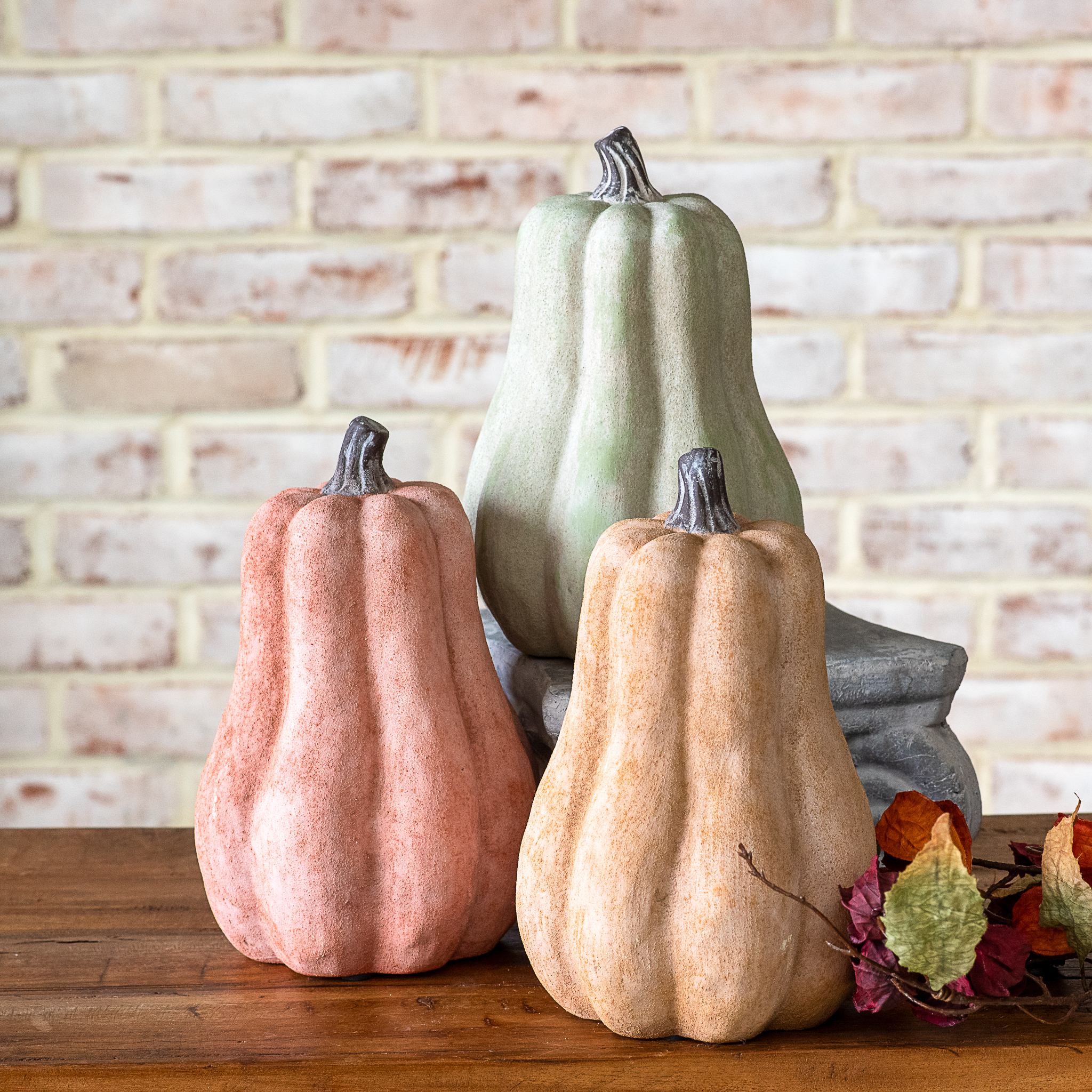 3 Asst. 8.9" Fall Ceramic Gourds