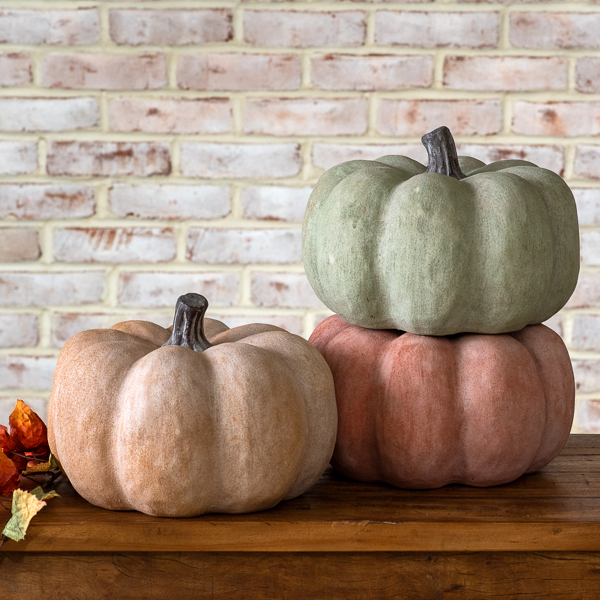 3 Asst. 6.5" Fall Ceramic Pumpkins