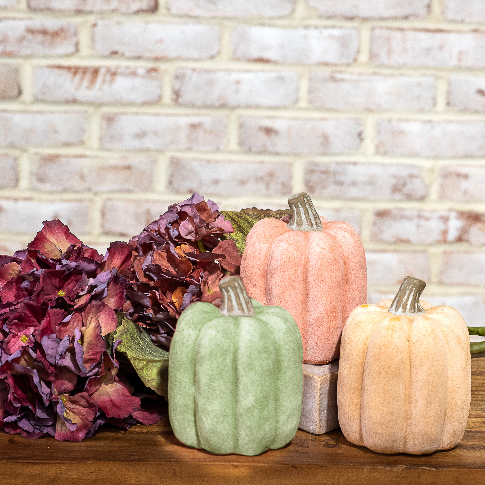 3 Asst. 5.5" Fall Ceramic Pumpkins