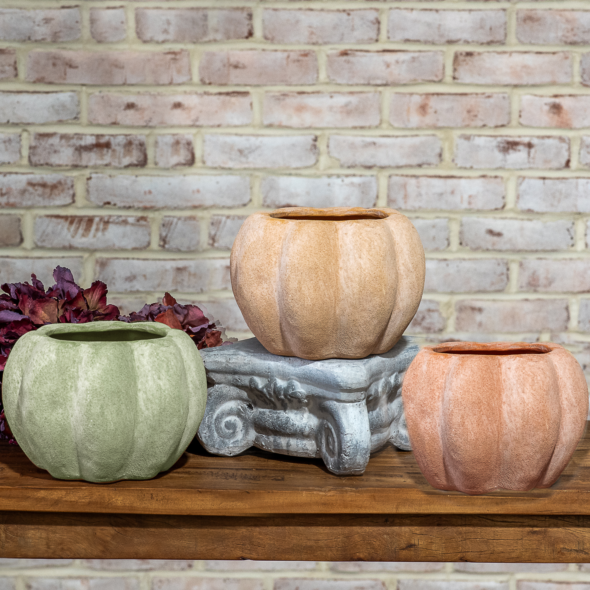 3 Asst. 8" Fall Open Top Pumpkins