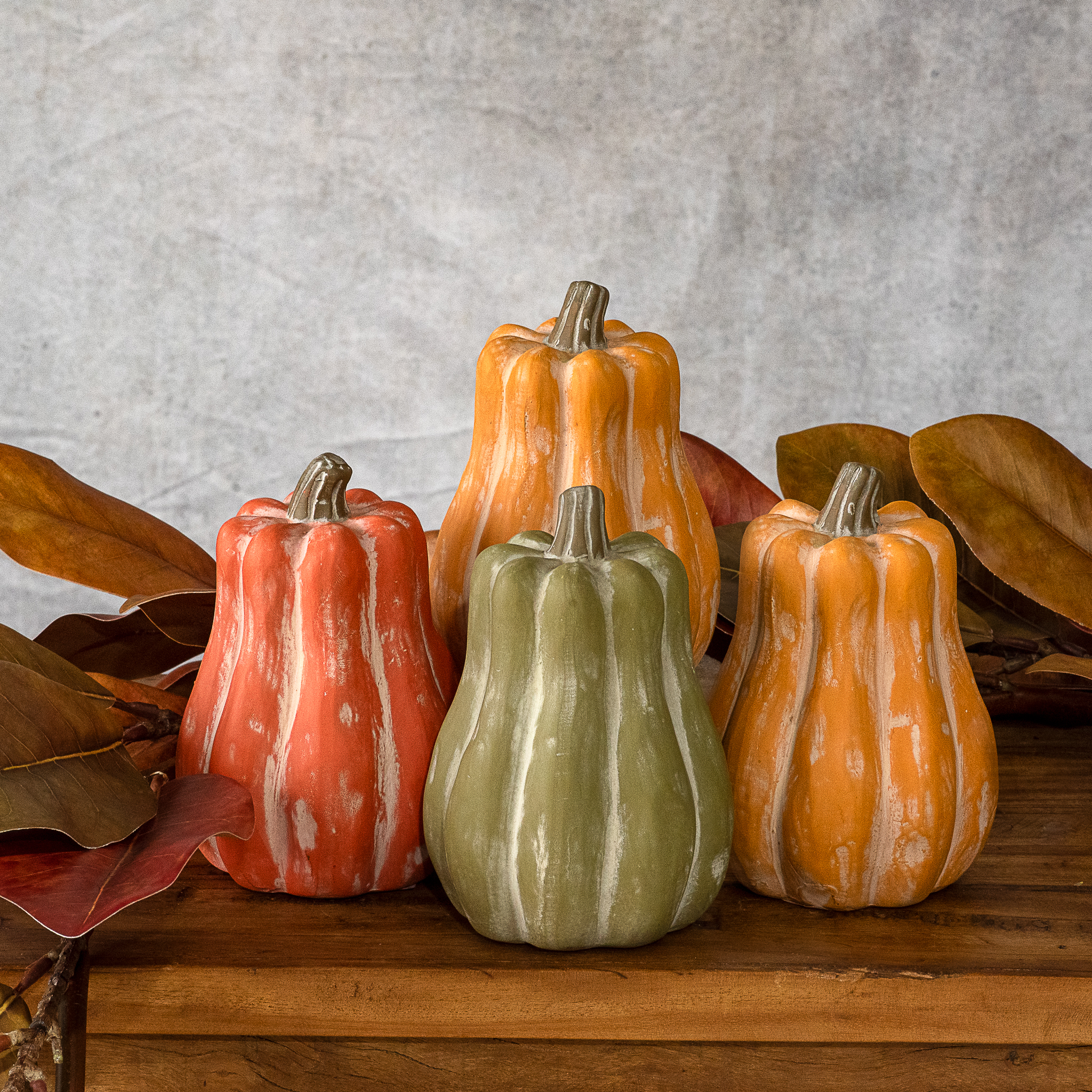 4 Asst. 6" Gourds 2 Org. 1 Grn. 1 Dk Org.