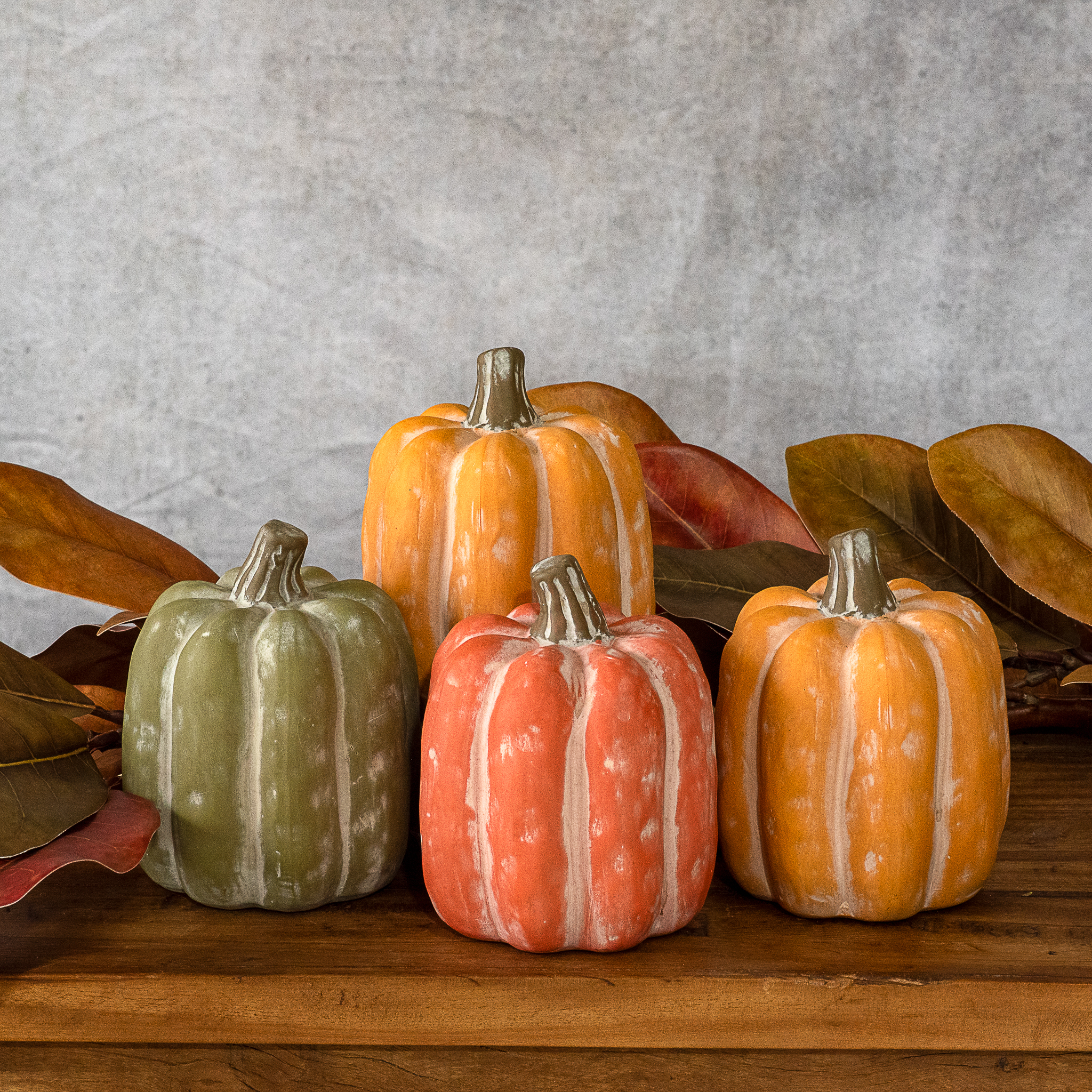 4 Asst. 5.5" Pumpkin 2 Org. 1 Grn. 1 Dk Org.