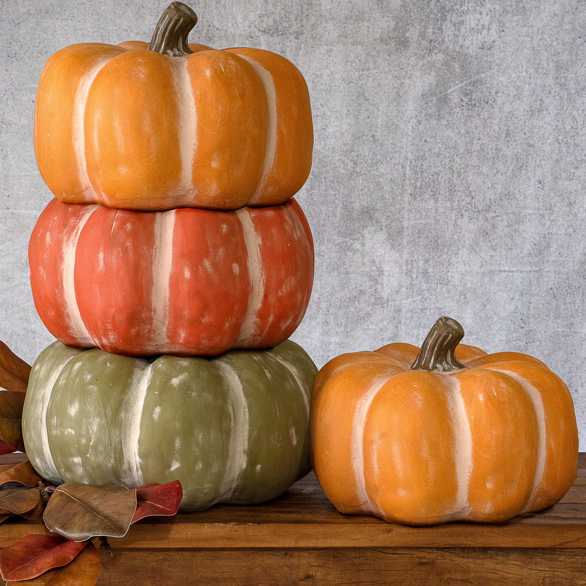 4 Asst. 13" Pumpkin 2 Org. 1 Grn. 1 Dk Org.
