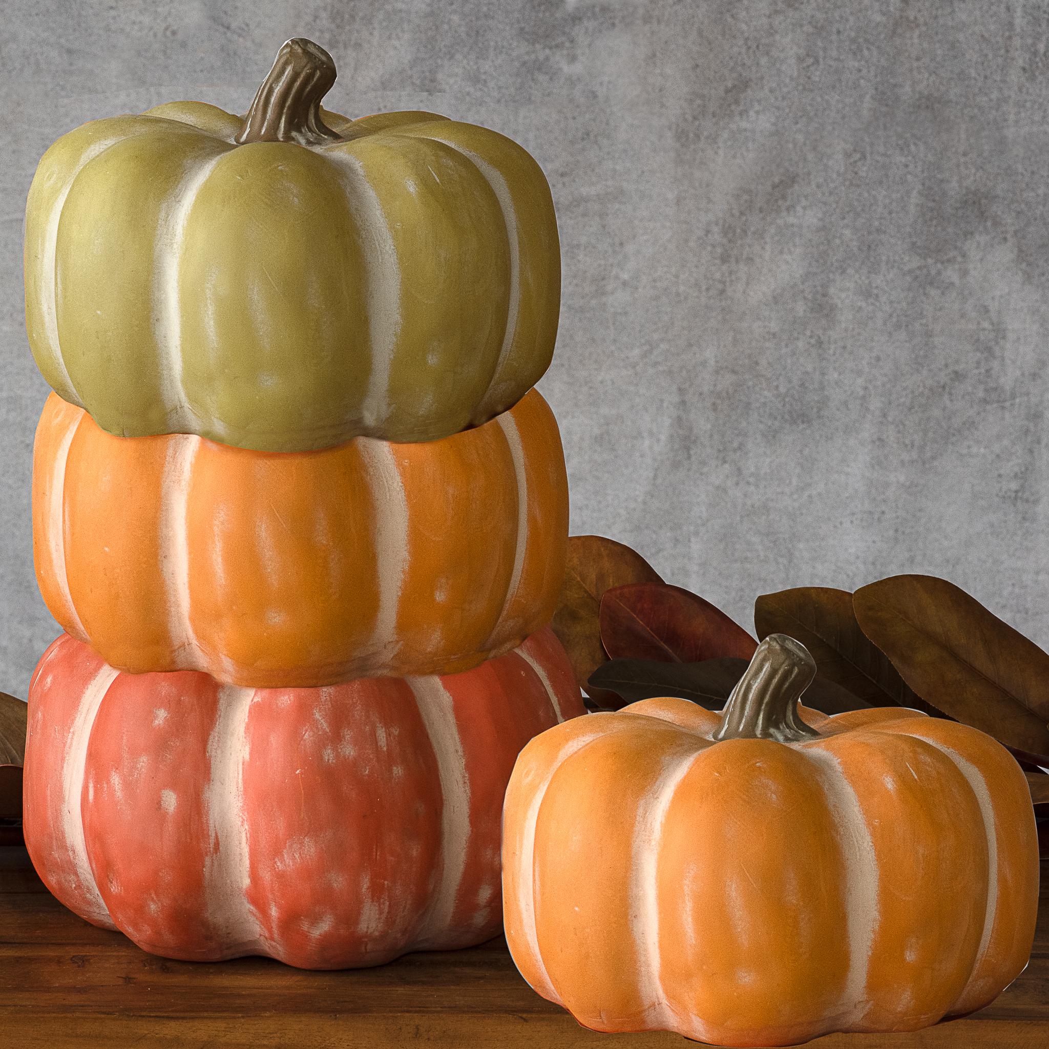 4 Asst. 10.4" Pumpkin 2 Org. 1 Grn. 1 Dk Org.