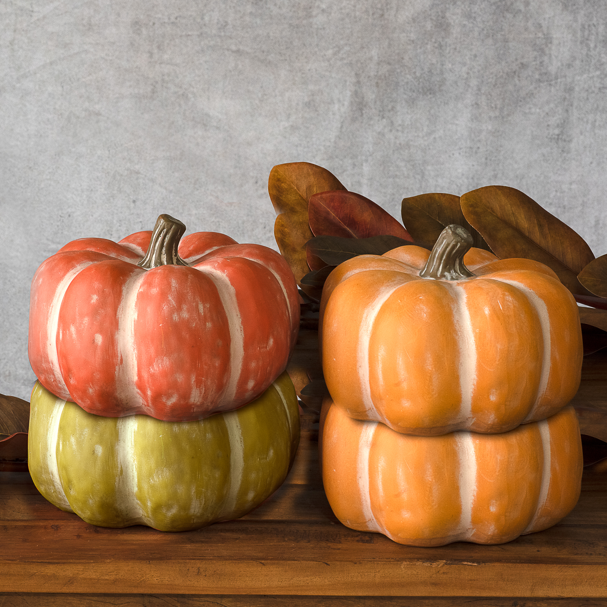 4 Asst. 8" Pumpkin 2 Org. 1 Grn. 1 Dk Org.