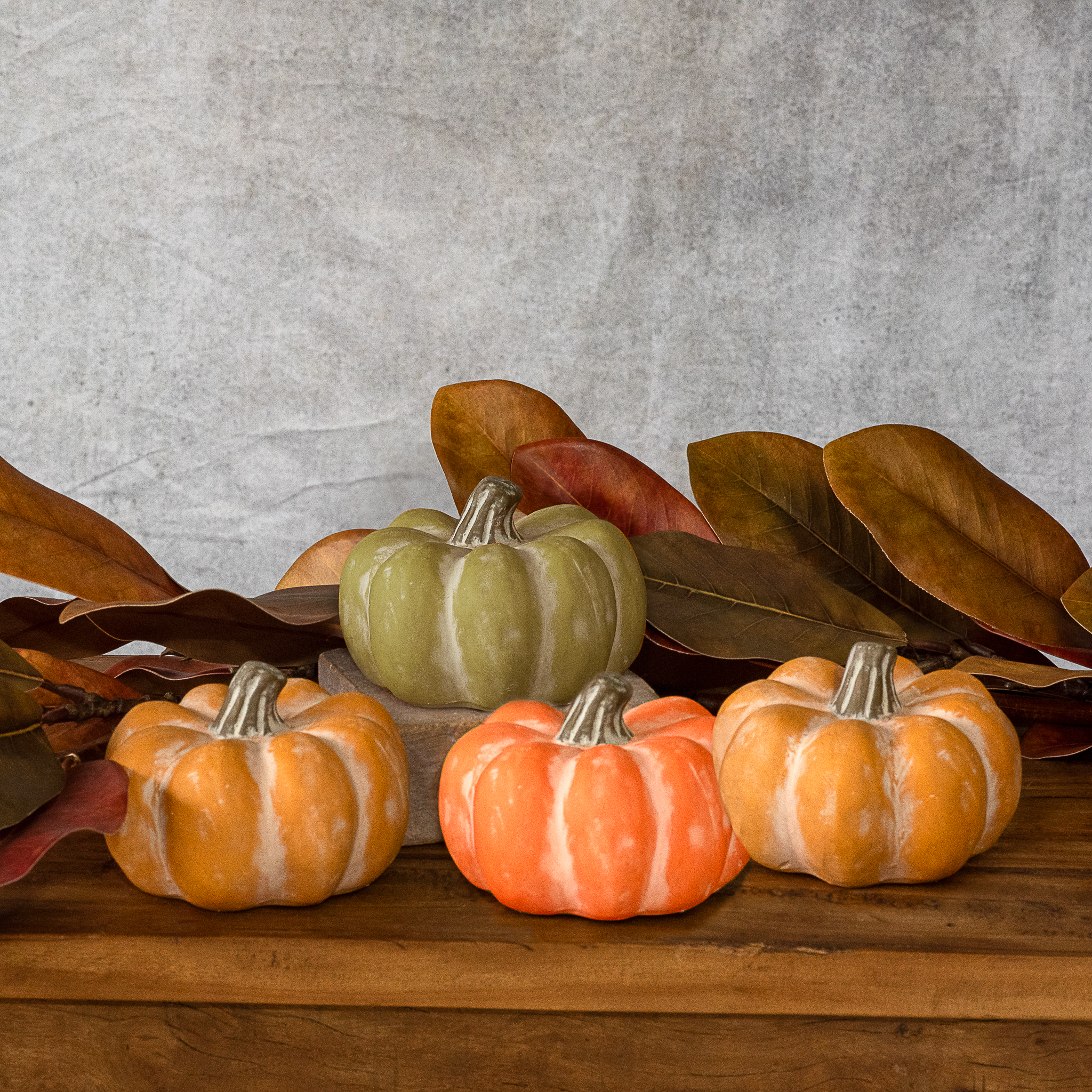 4 Asst. 3" Pumpkin 2 Org. 1 Grn. 1 Dk Org.